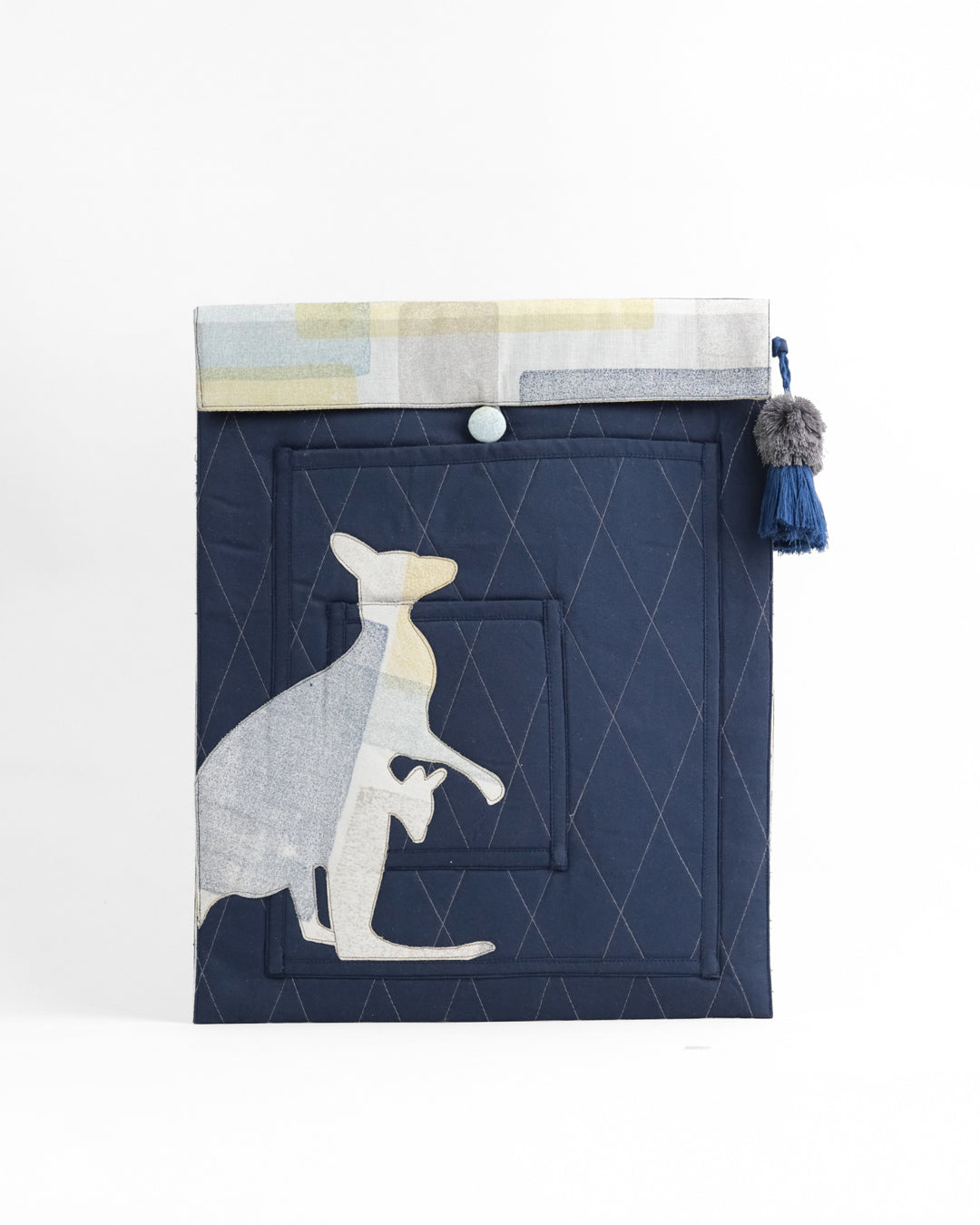 Gond Folk Kangaroo - Blue Laptop Sleeve