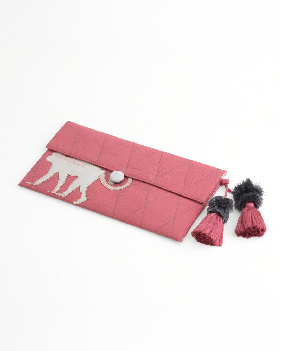 Gond Folk Monkey - Pink Pencil Pouch