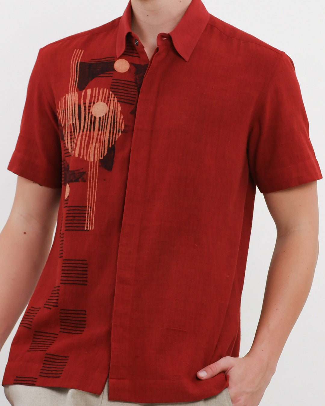 Manjistha Ajrakh Short Sleeve Shirt