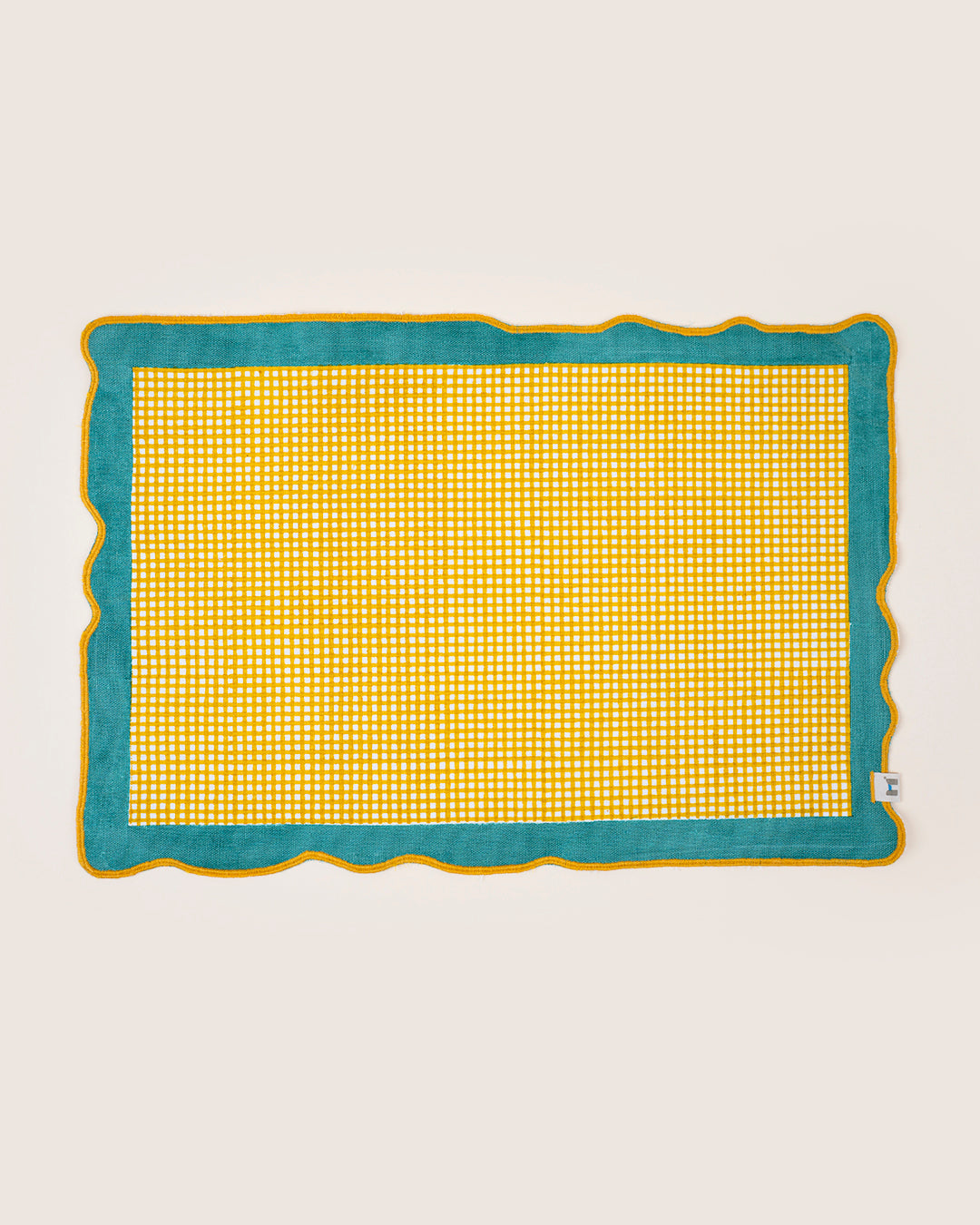 Set of 2 - Yellow & Green Checks Table Mats