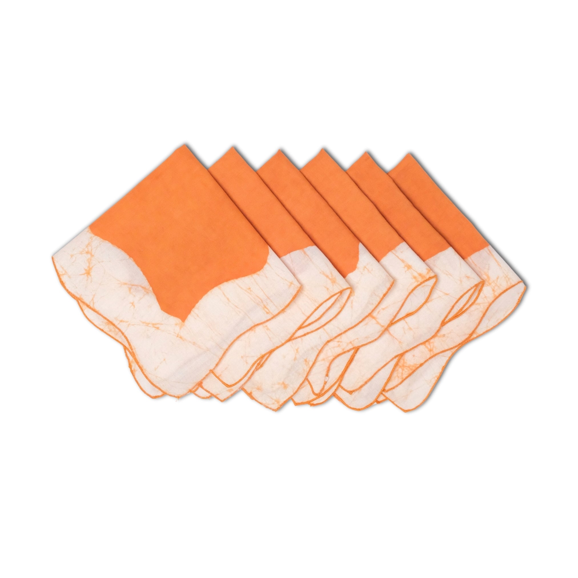 Set of 6 - Waves Rust Cocktail Napkins