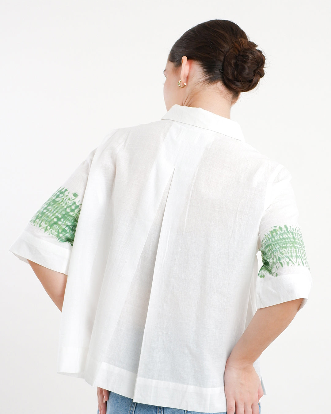 Parna Green Shibori Handloom Cotton Shirt