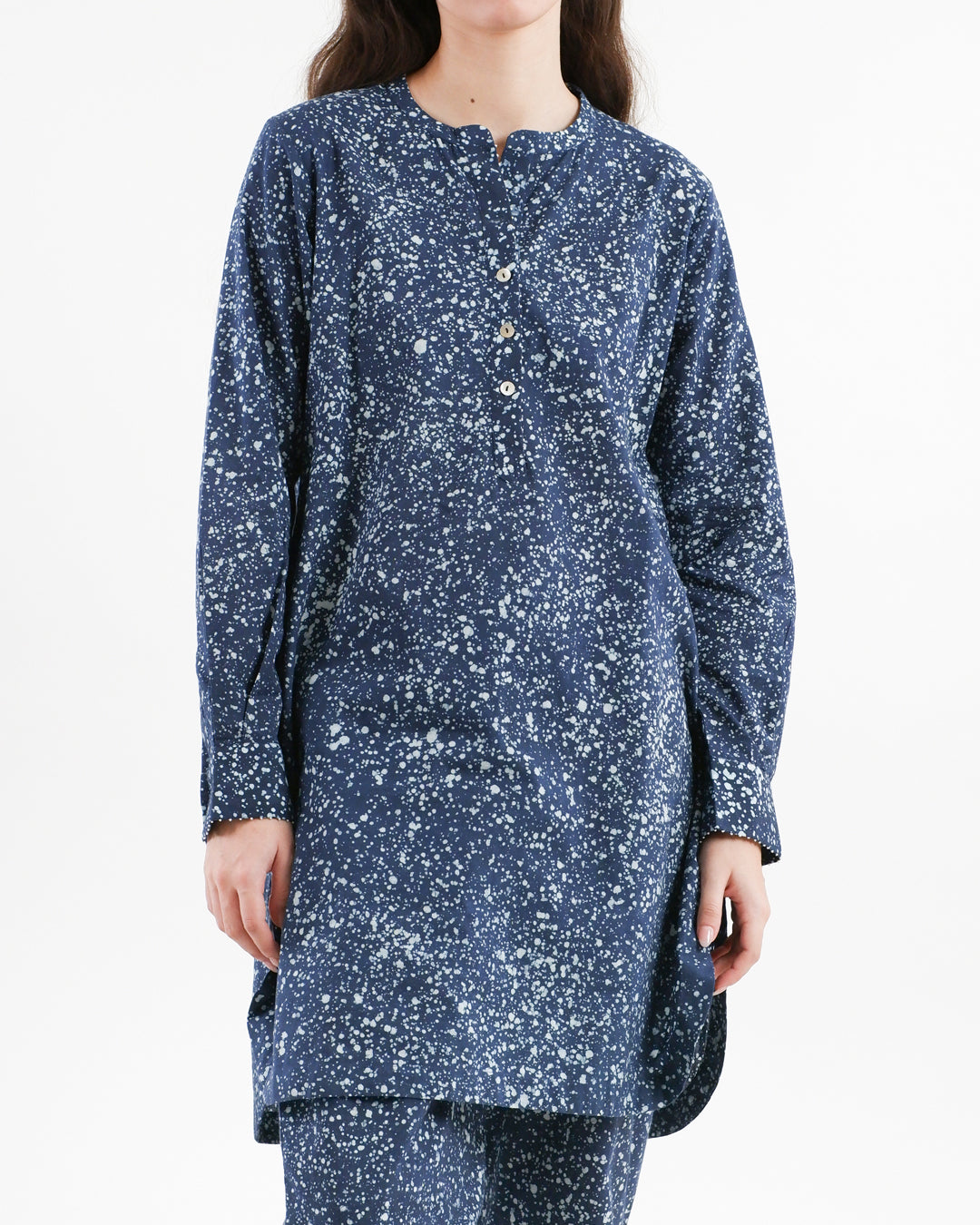 Midnight Blue Stipples Batik Co-ord Set