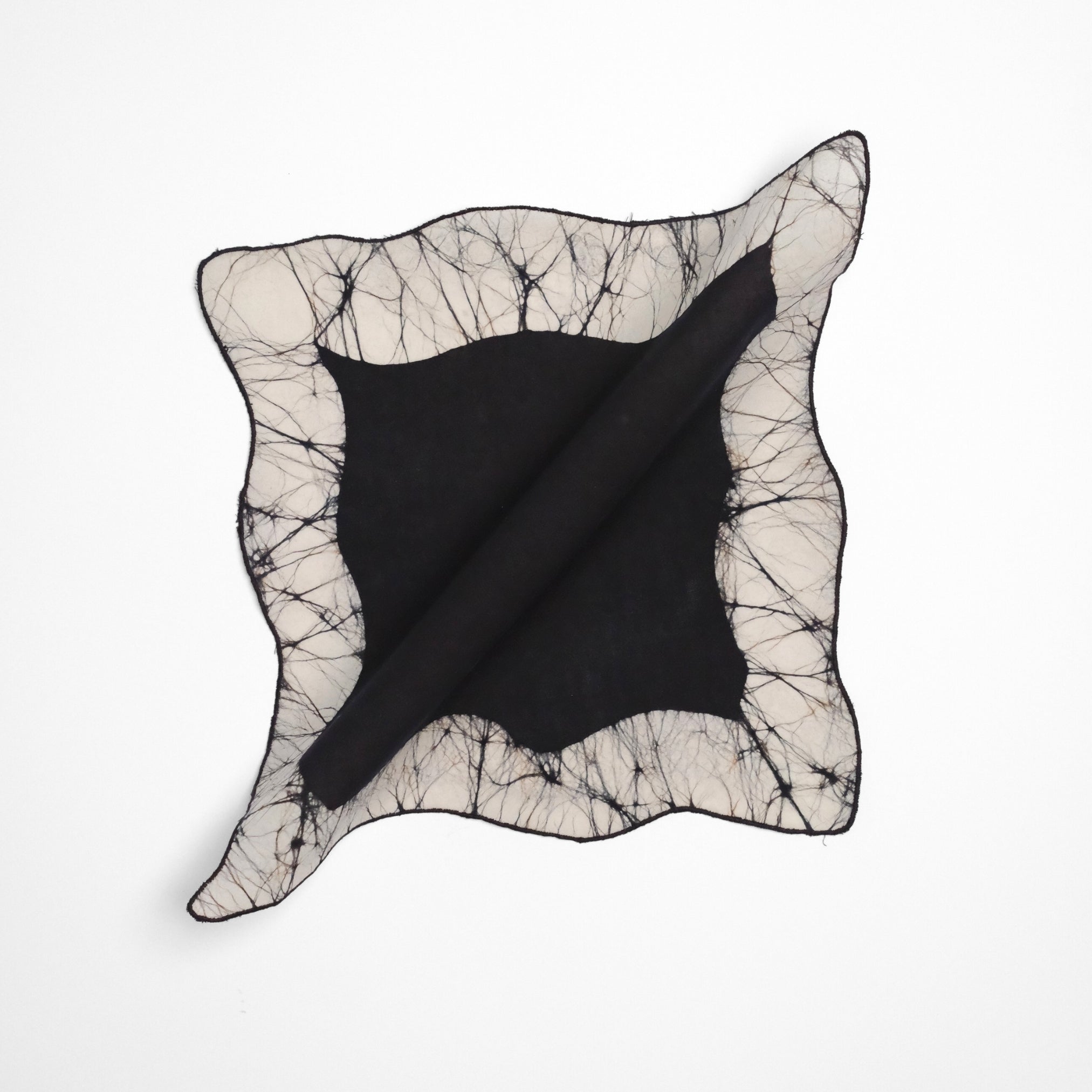 Set of 6 - Waves Black Cocktail Napkins