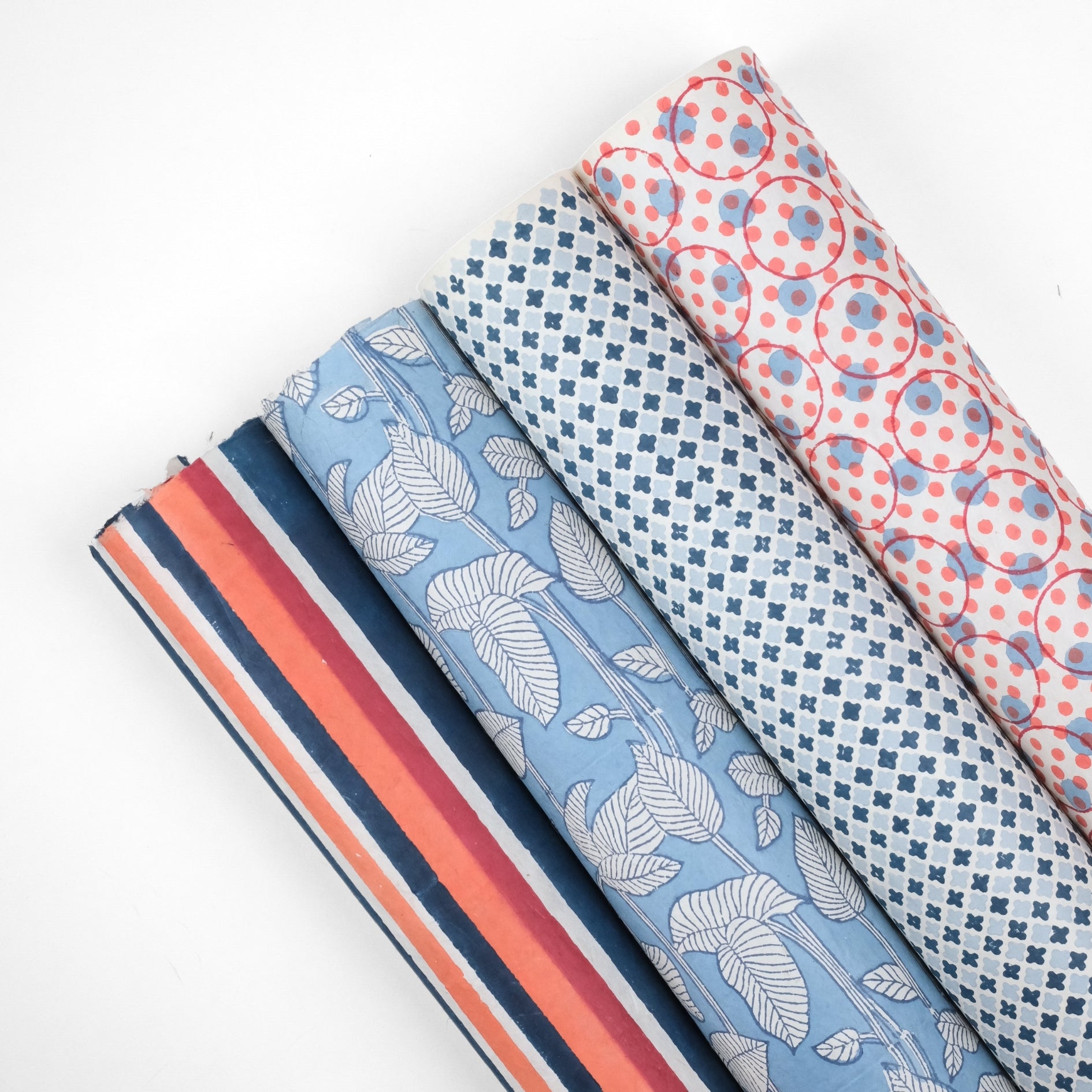 Set of 4 - The Unboxed Blue Gift Wrapping Papers
