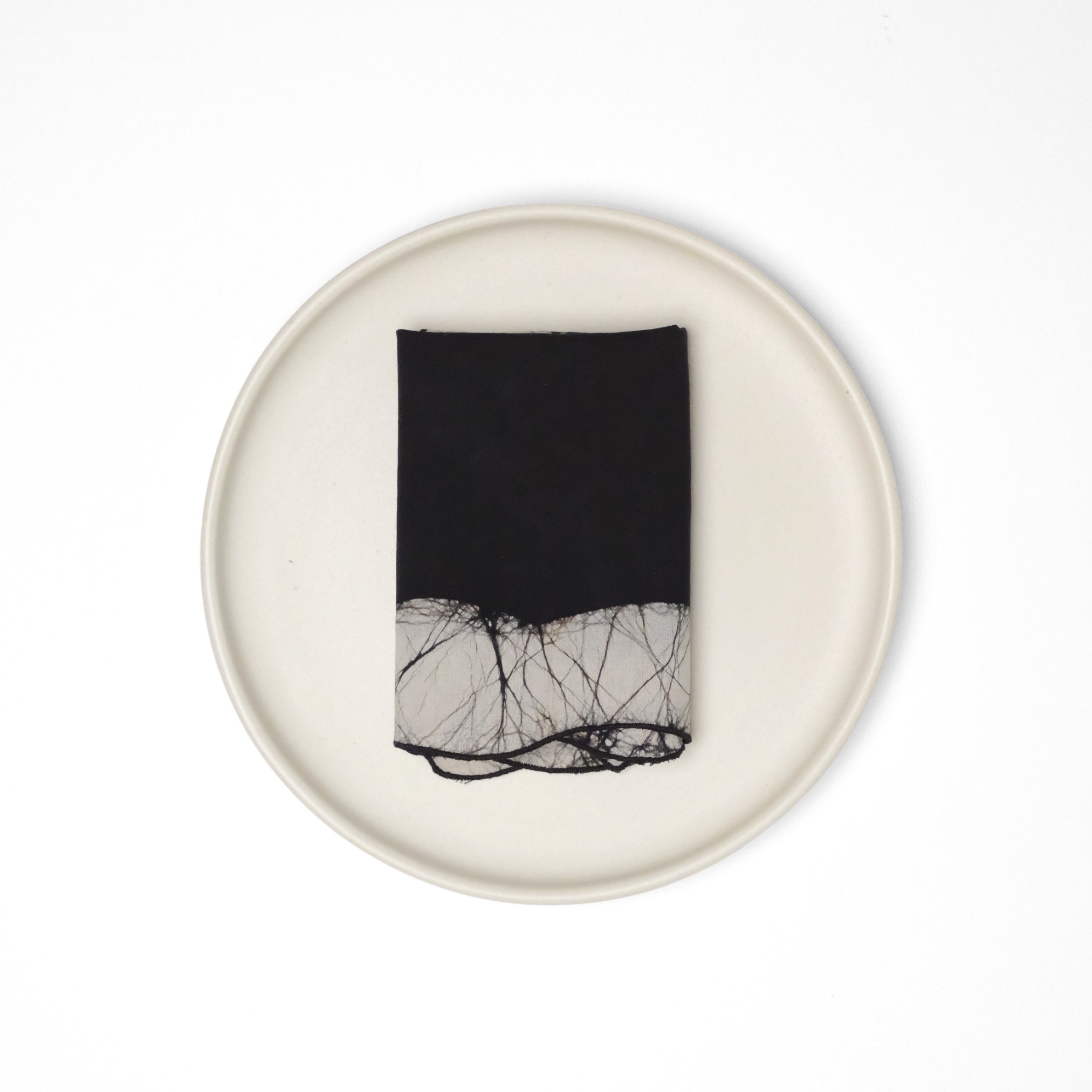 Set of 6 - Waves Black Cocktail Napkins