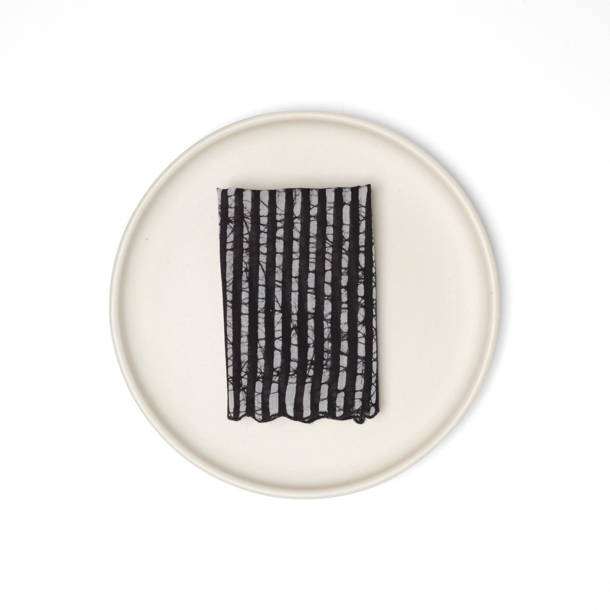 Set of 6 - Stripes Black Cocktail Napkins