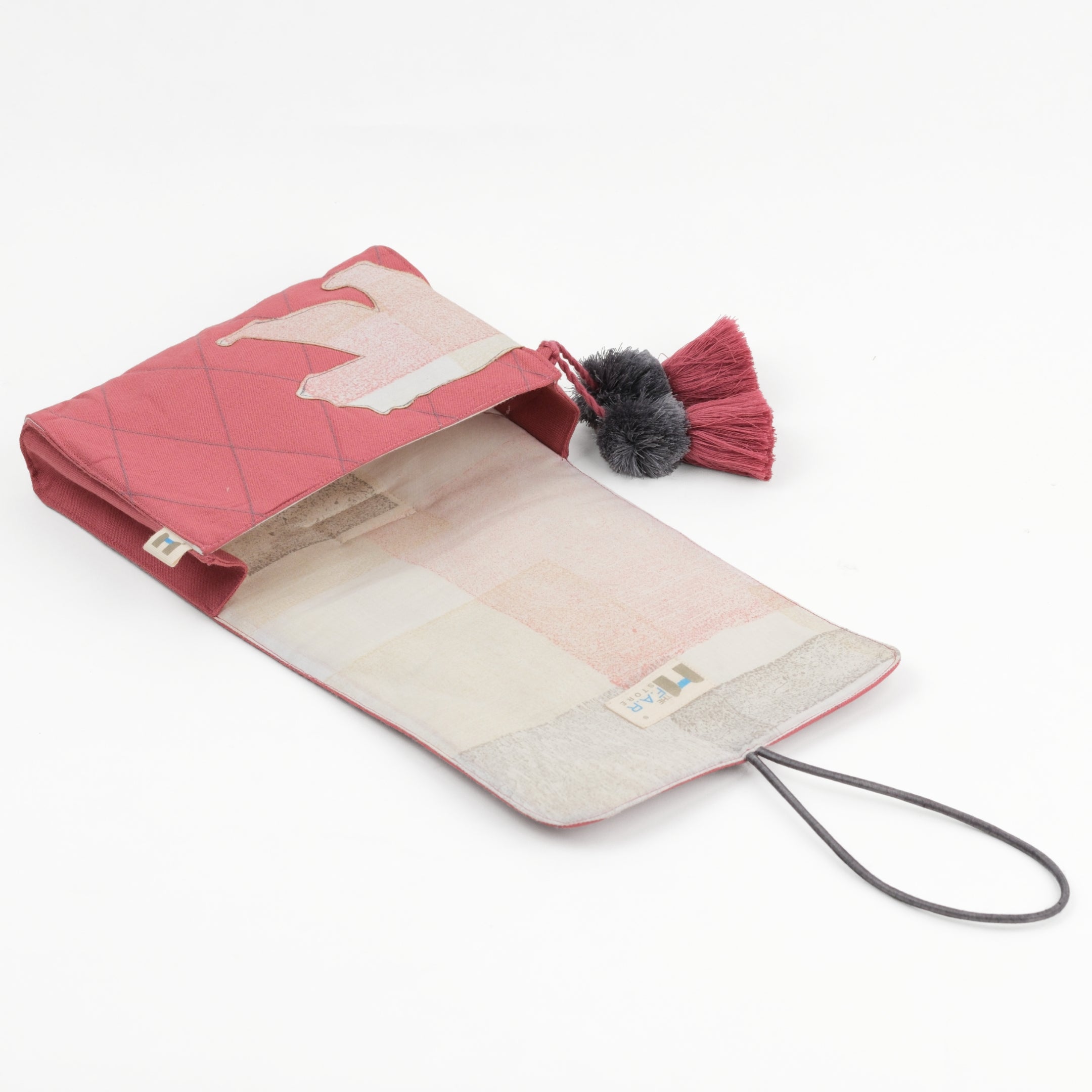 Gond Folk Bear - Pink Cable Pouch