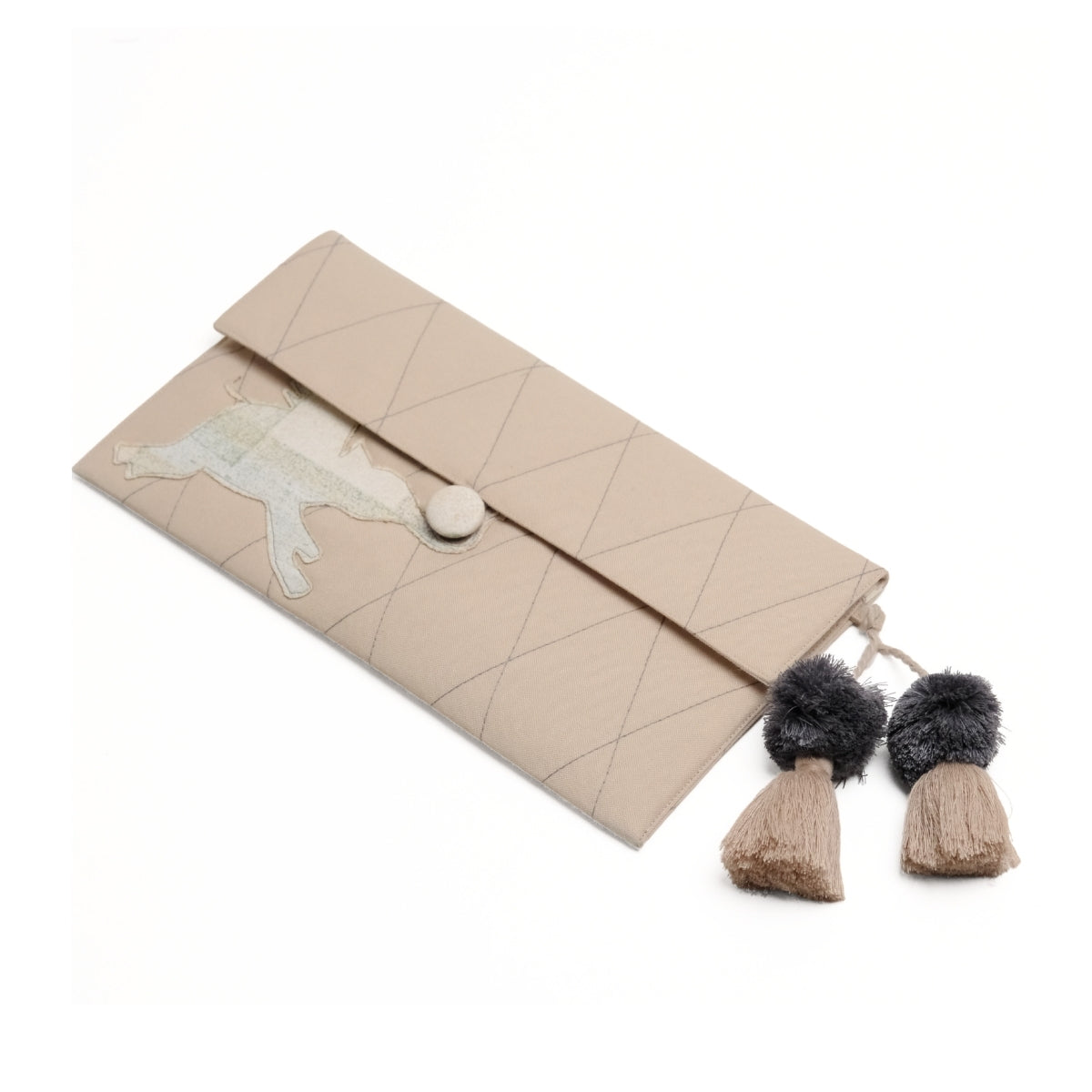 Gond Folk Elephant - Beige Pencil Pouch