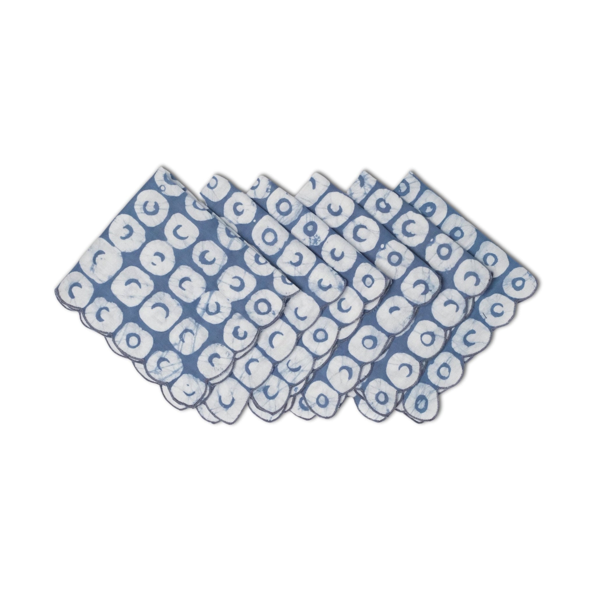 Set of 6 - Polo Blue Cocktail Napkins