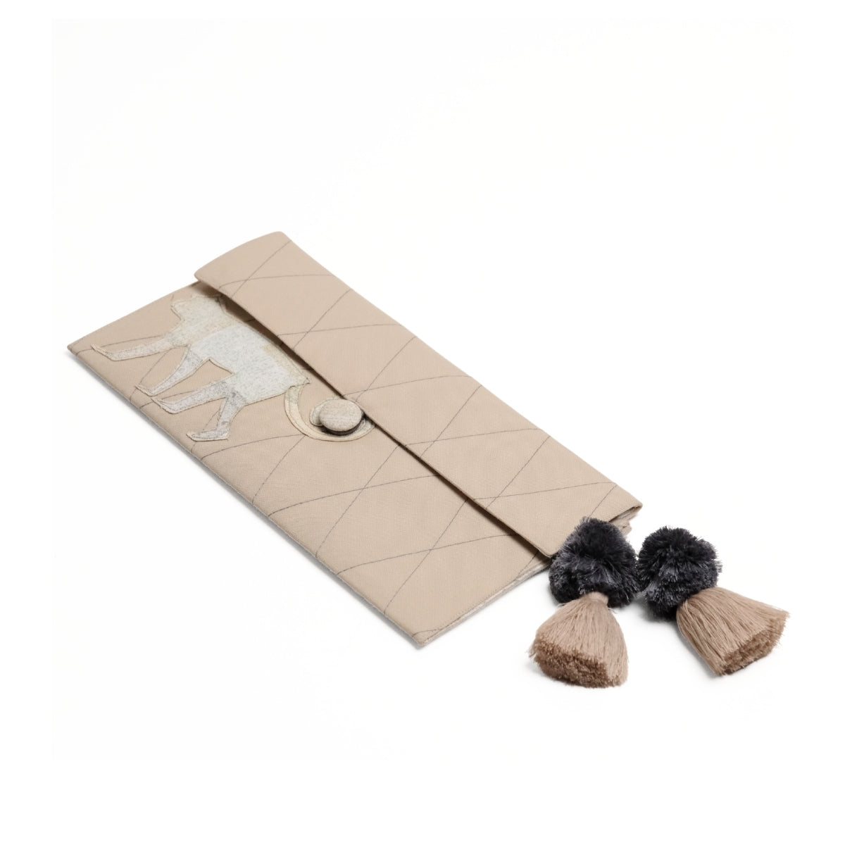 Gond Folk Monkey - Beige Pencil Pouch