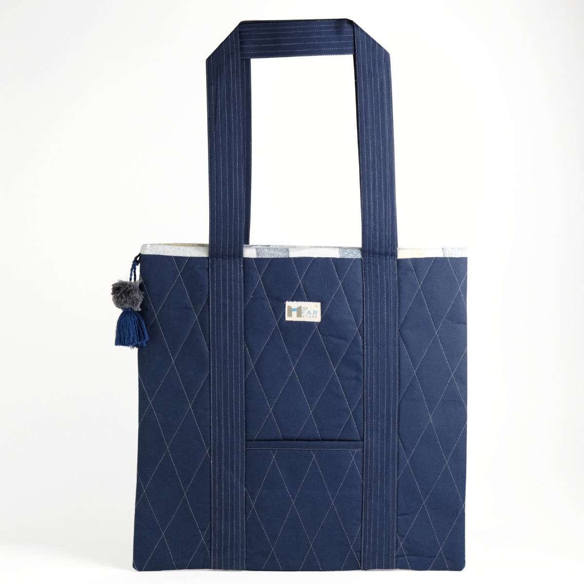 Gond Laptop Tote - Giraffe (Blue)