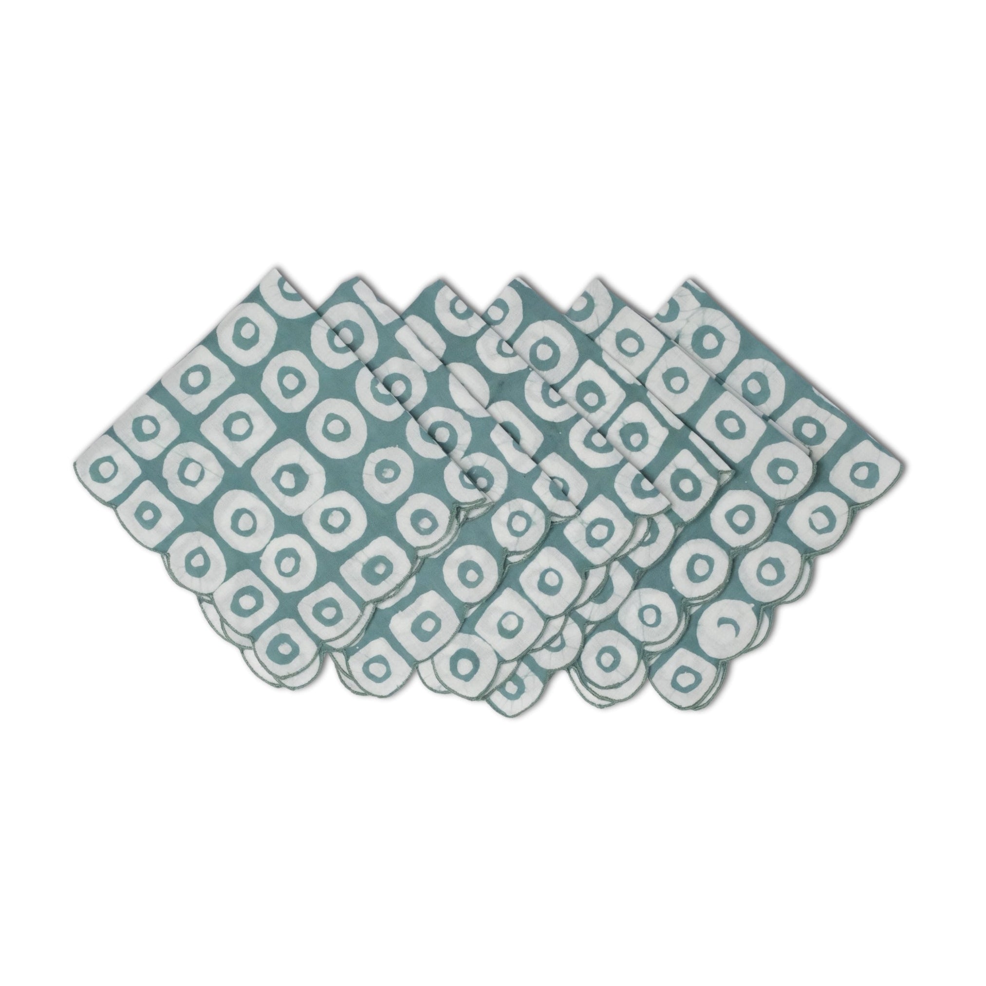 Set of 6 - Polo Green Cocktail Napkins
