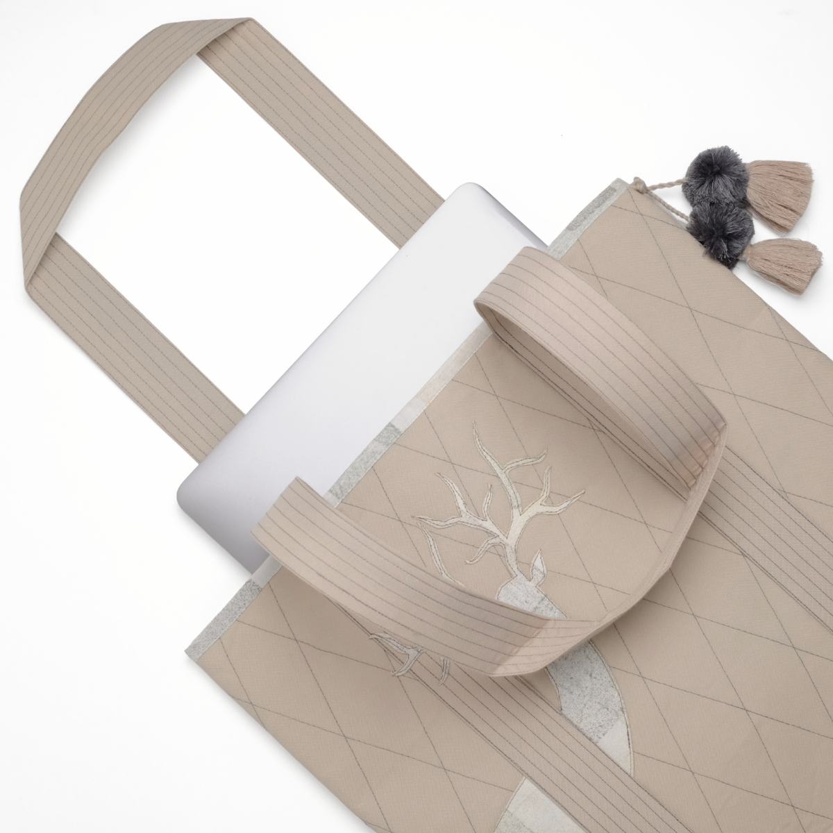 Gond Laptop Tote - Deer (Beige)