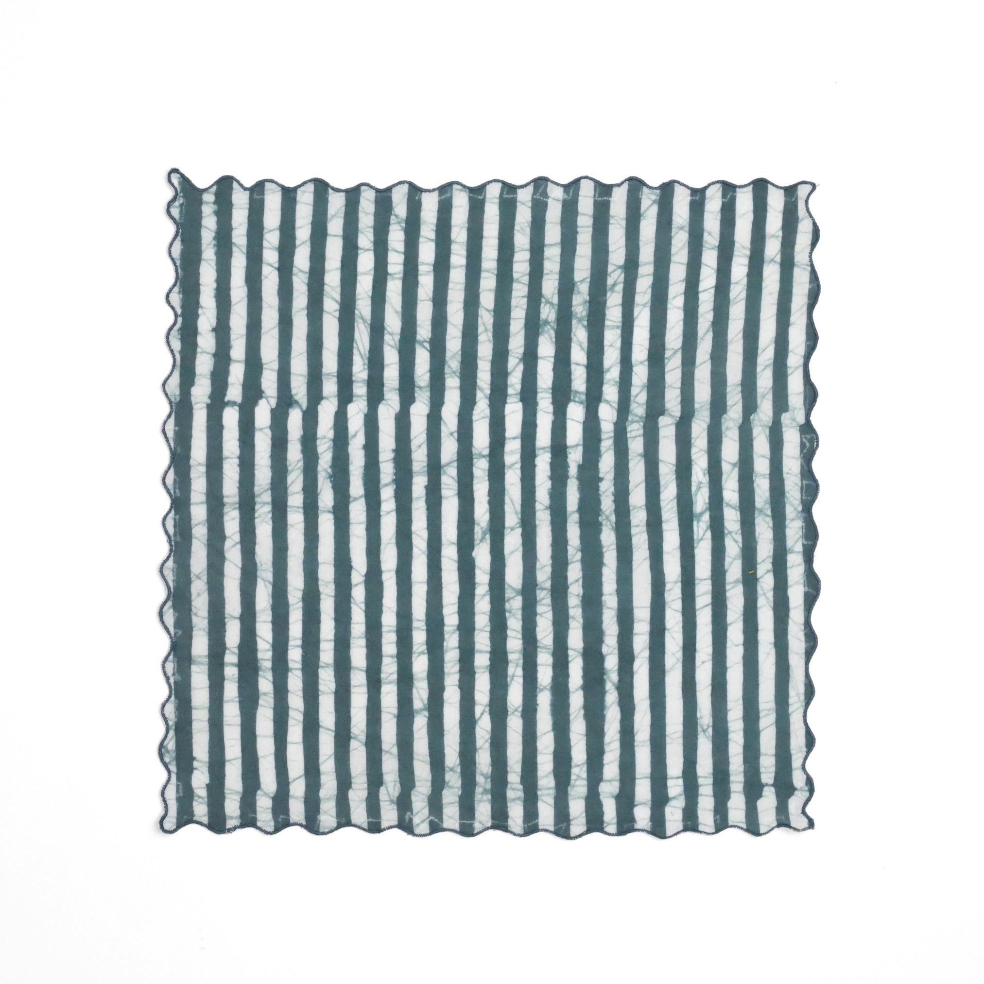 Set of 6 - Stripes Green Cocktail Napkins