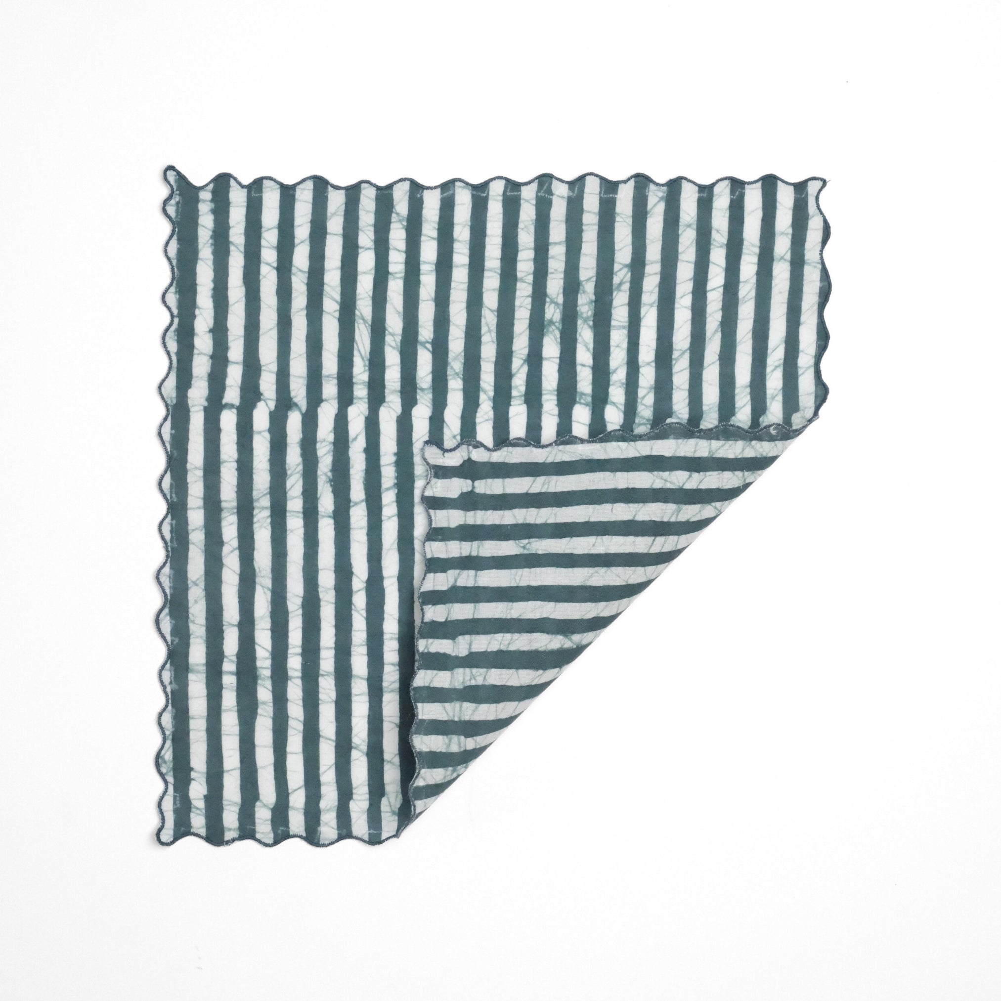 Set of 6 - Stripes Green Cocktail Napkins