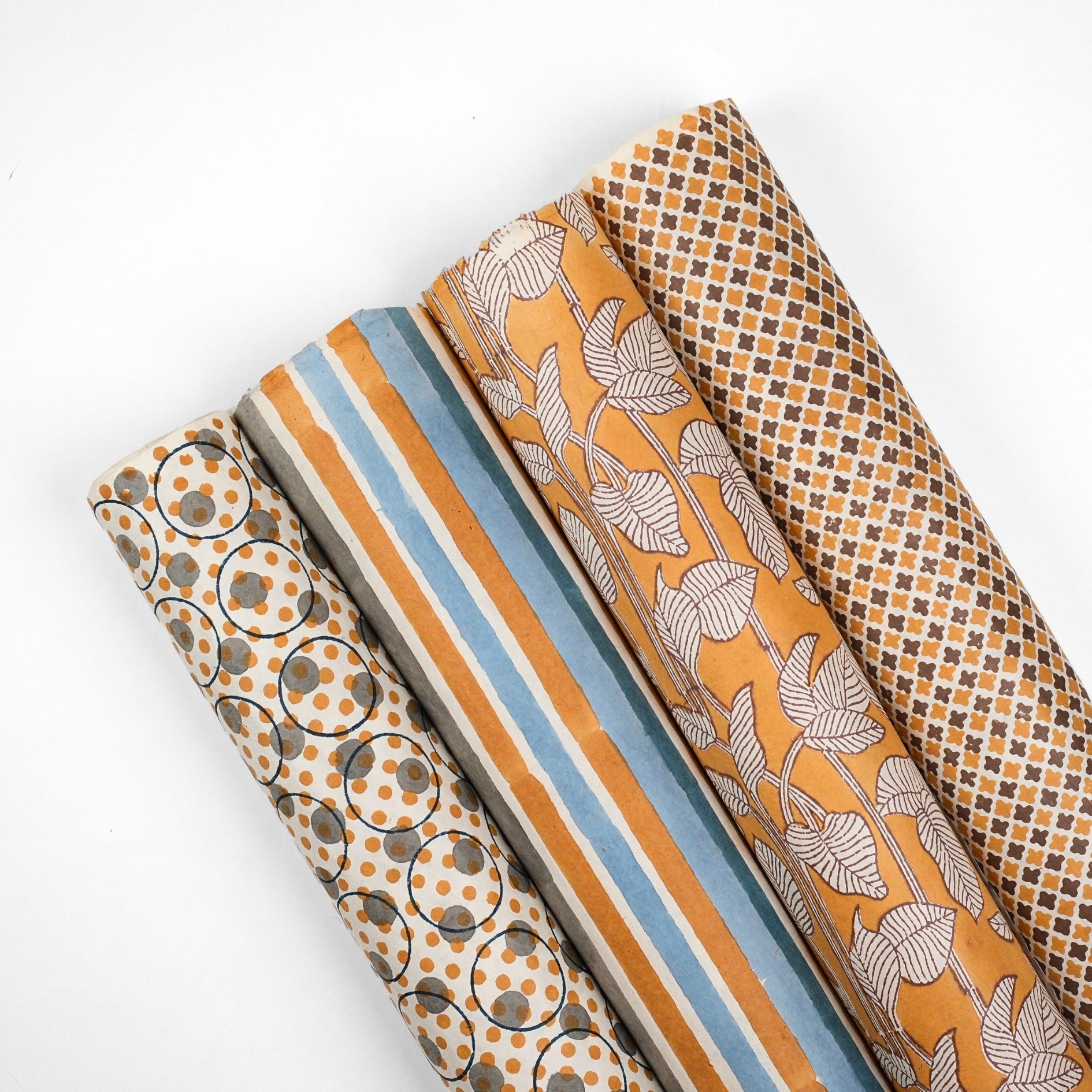 Set of 4 - The Unboxed Yellow Gift Wrapping Papers