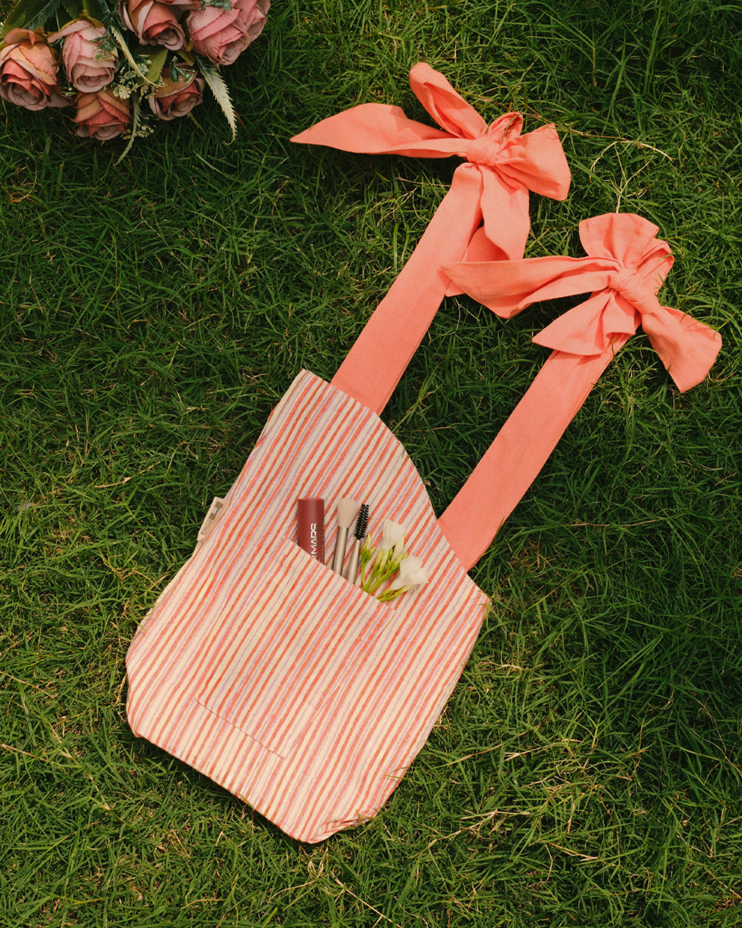 Reversible Bottle Coral Bouquet Bag (S)