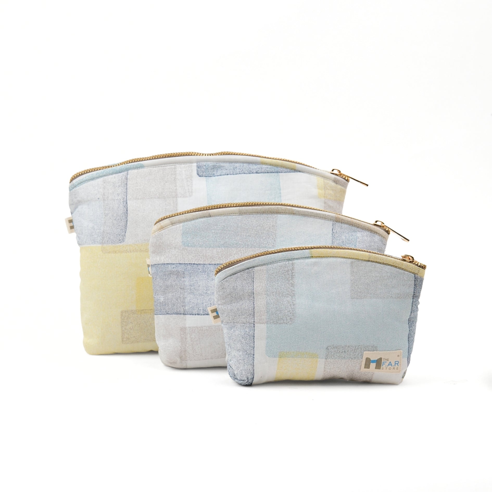 Set of 3 - Blockmetry Blue Utility Pouch