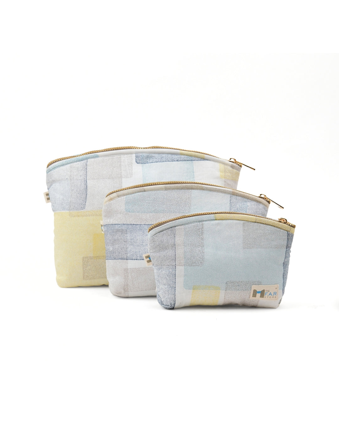 Set of 3 - Blockmetry Blue Utility Pouch