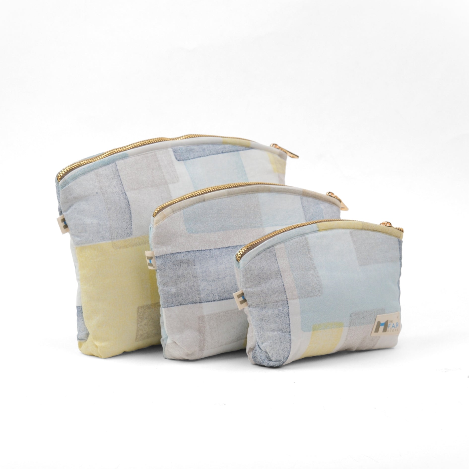 Set of 3 - Blockmetry Blue Utility Pouch