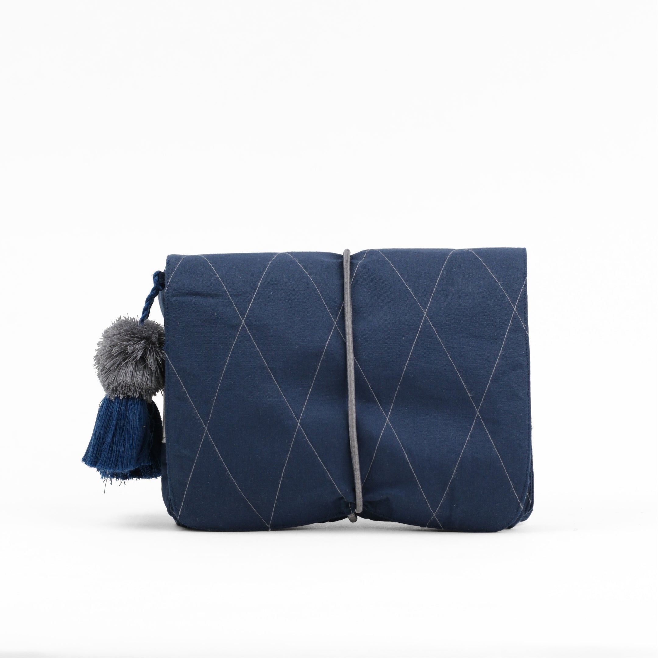 Gond Folk Whale - Blue Cable Pouch