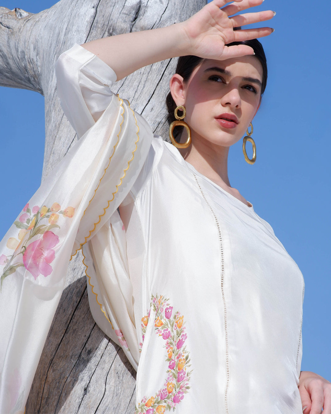 Off-White Gulpari Hand-Painted Kurta Set