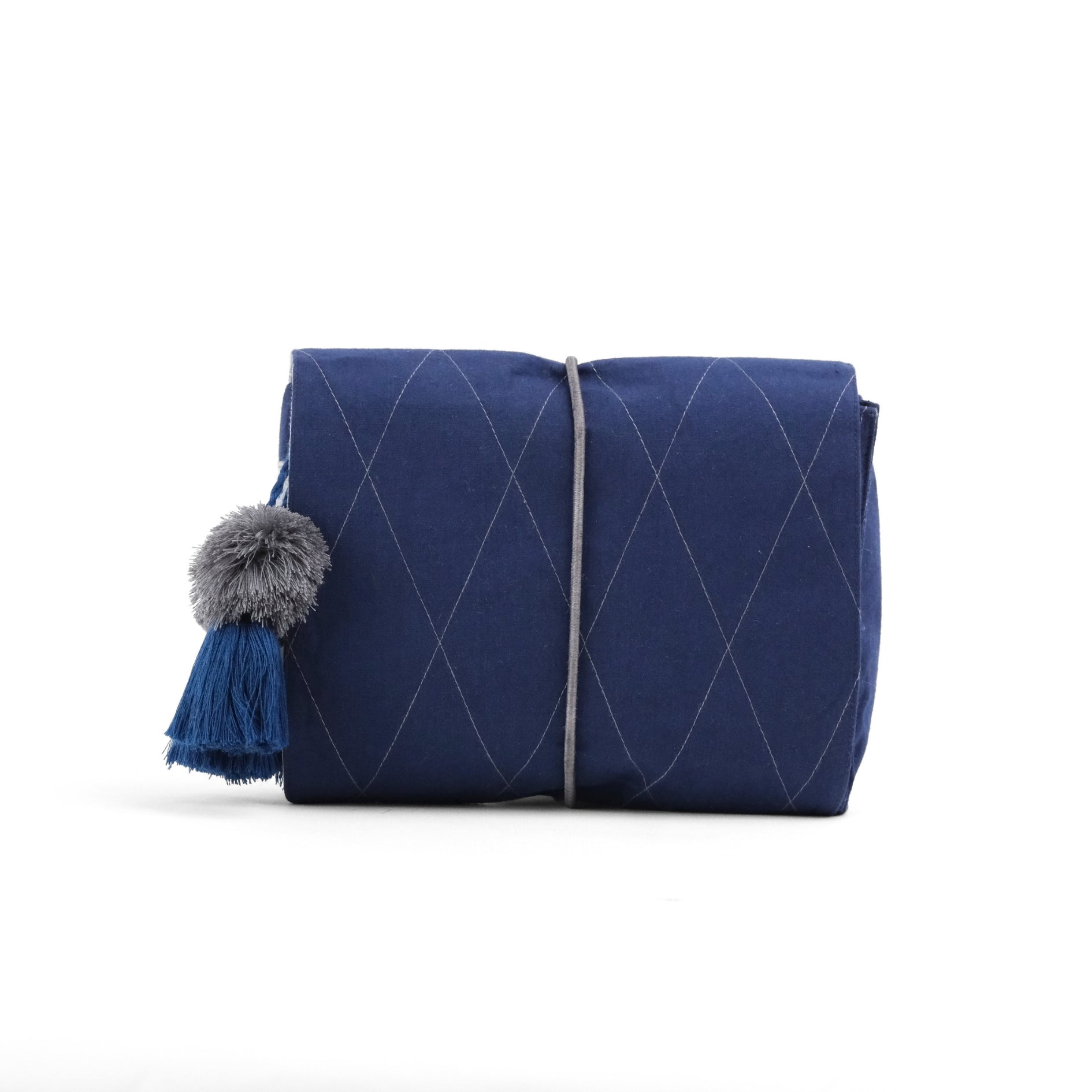 Gond Folk Bear - Blue Cable Pouch