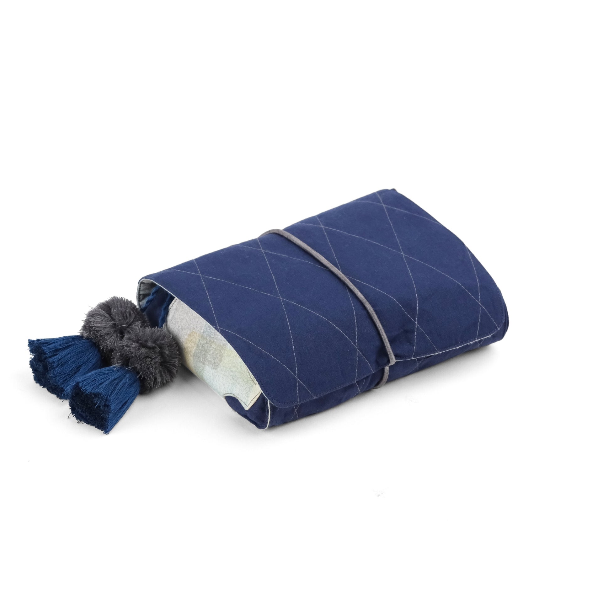 Gond Folk Bear - Blue Cable Pouch