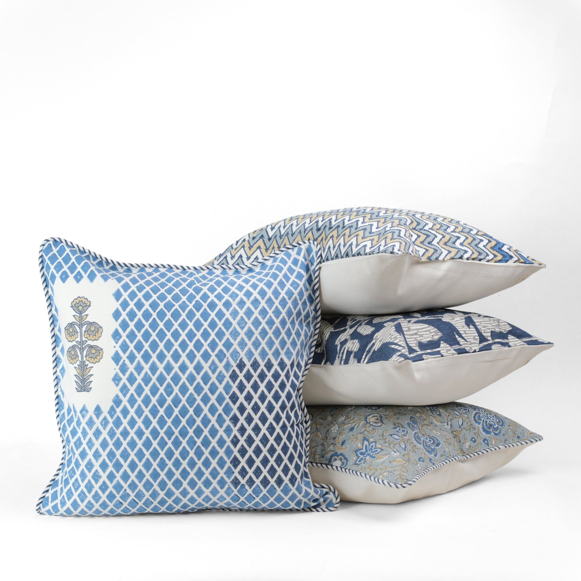 Nature's Canvas Blue Diamond Cushion Cover