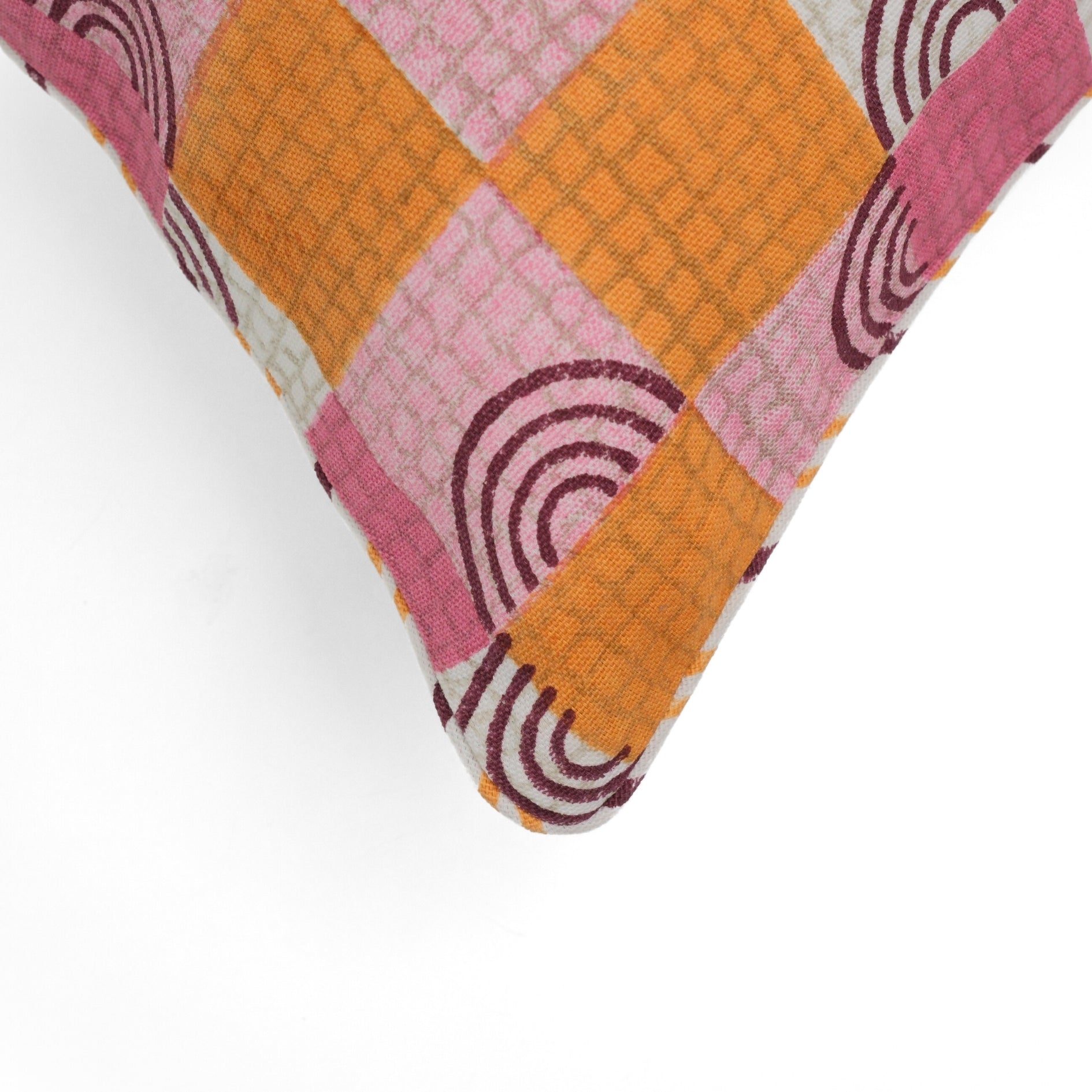 Sunset Whispers - Checks Cushion Cover