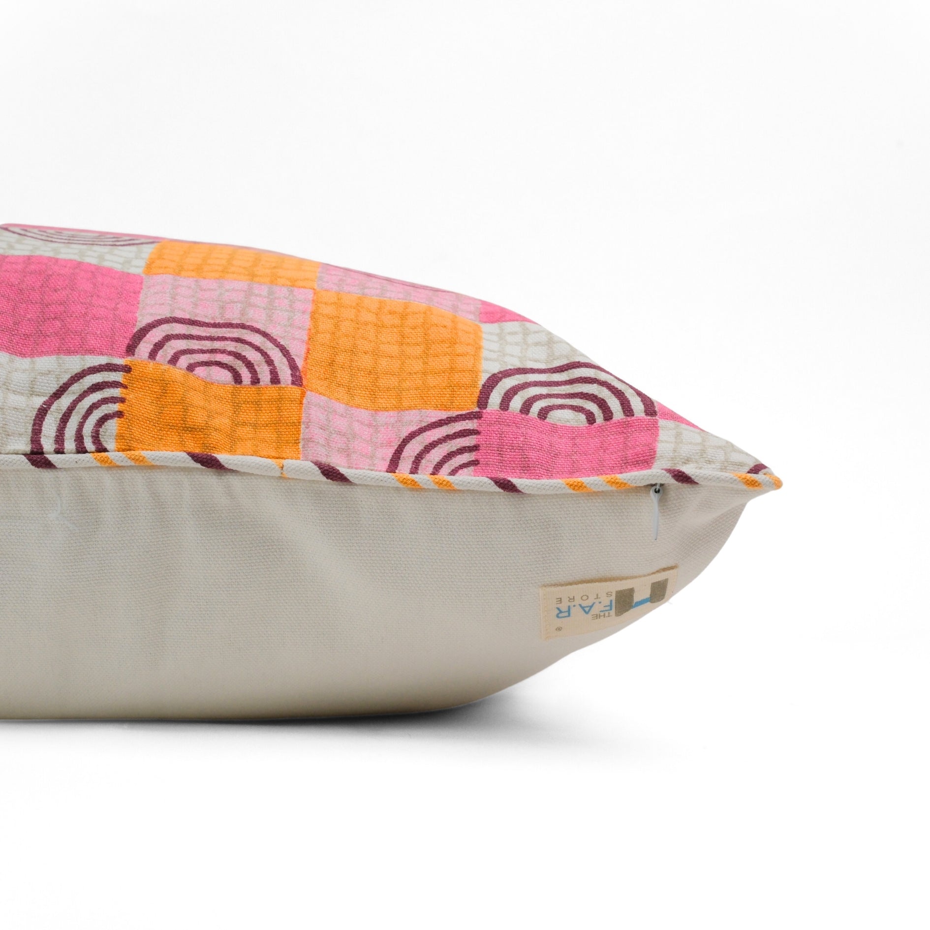 Sunset Whispers - Checks Cushion Cover