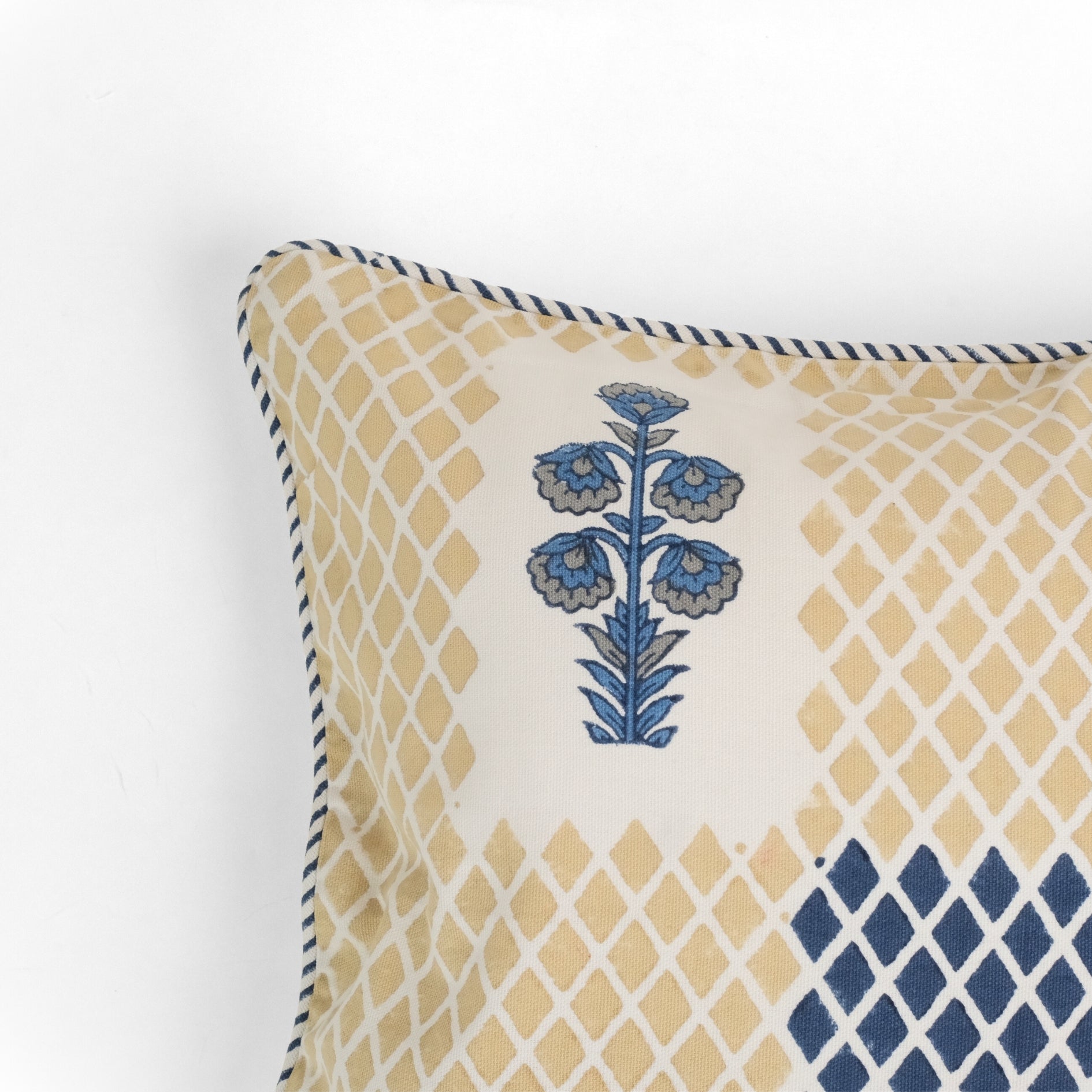 Nature's Canvas Yellow Diamond Cushion Cover