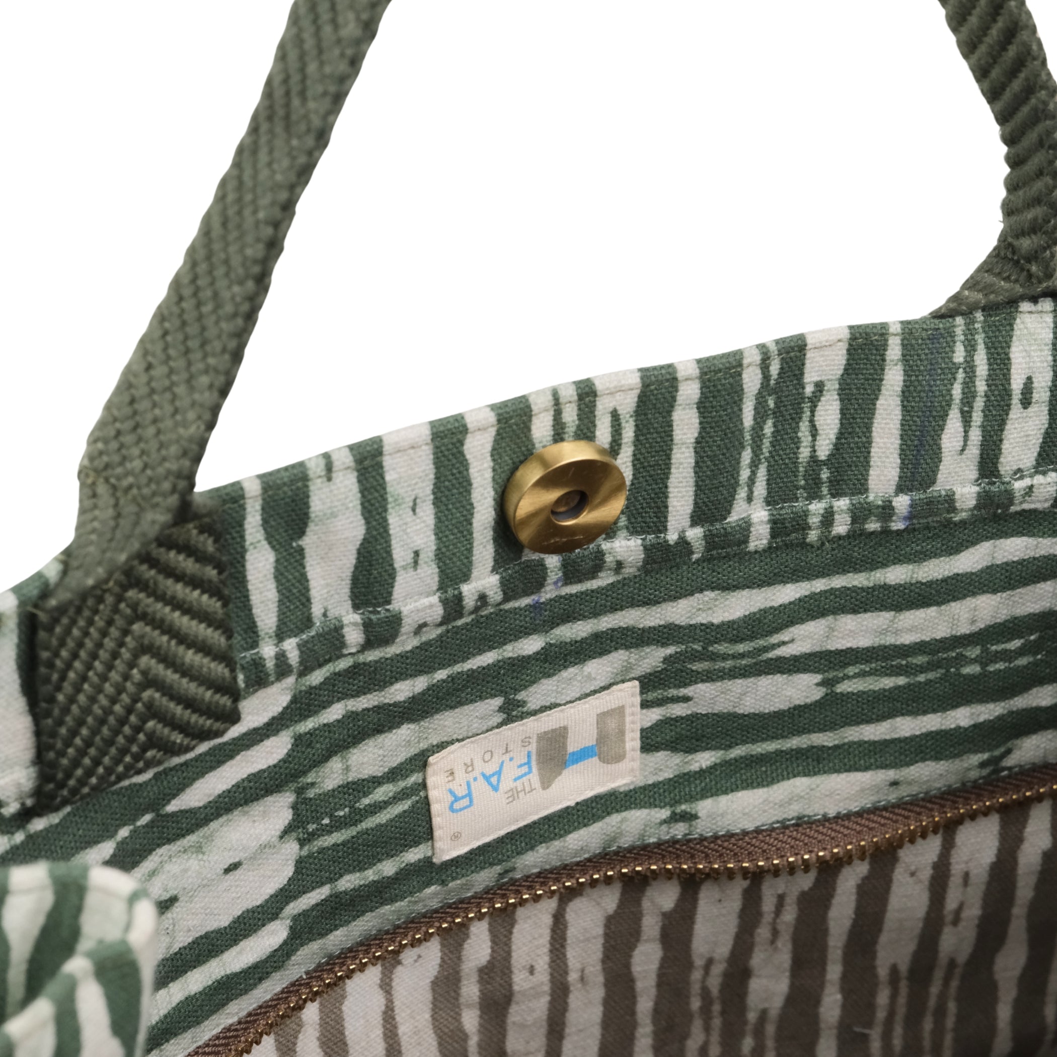 Batik Square Tote - Olive