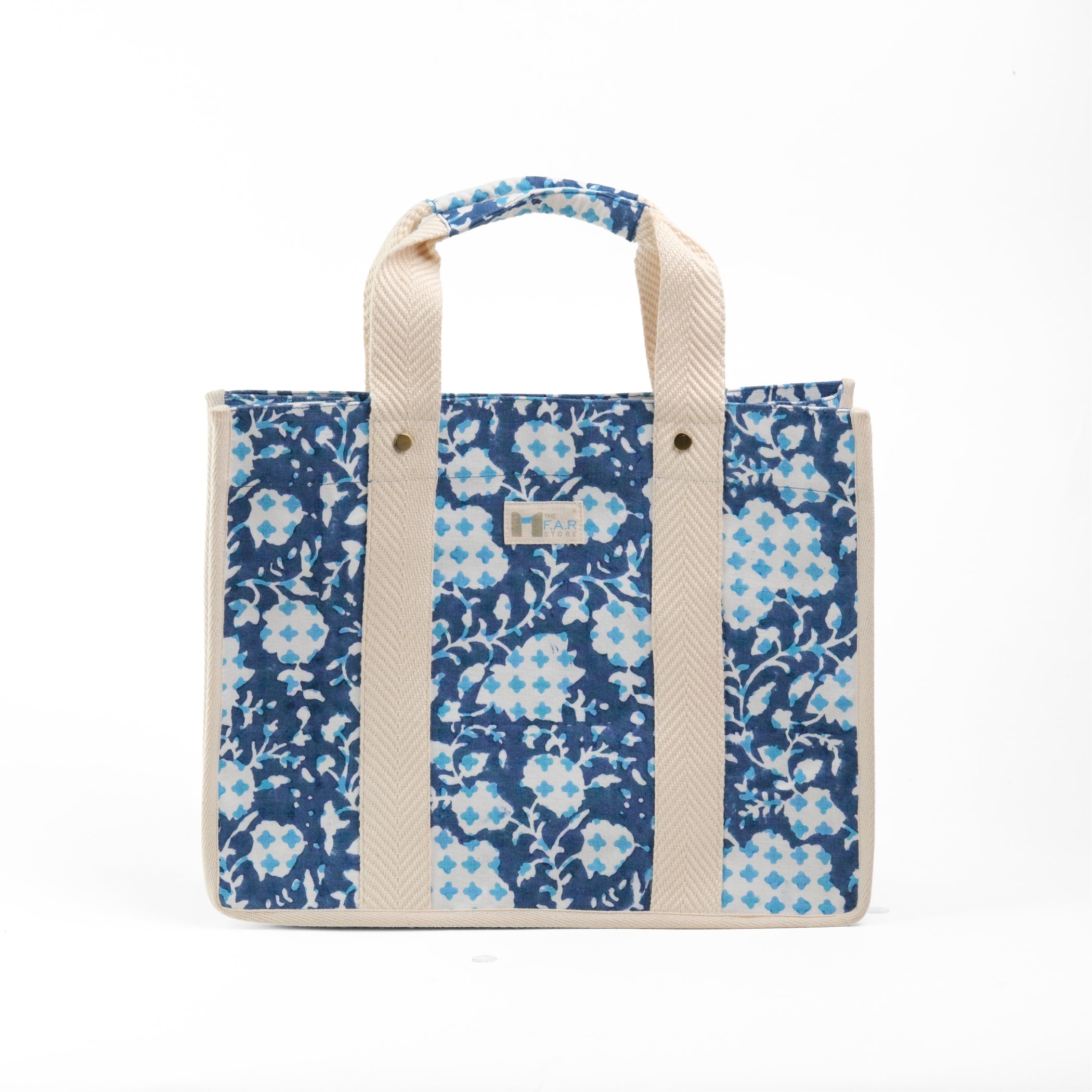 Botanical Bliss Blue - Square Tote
