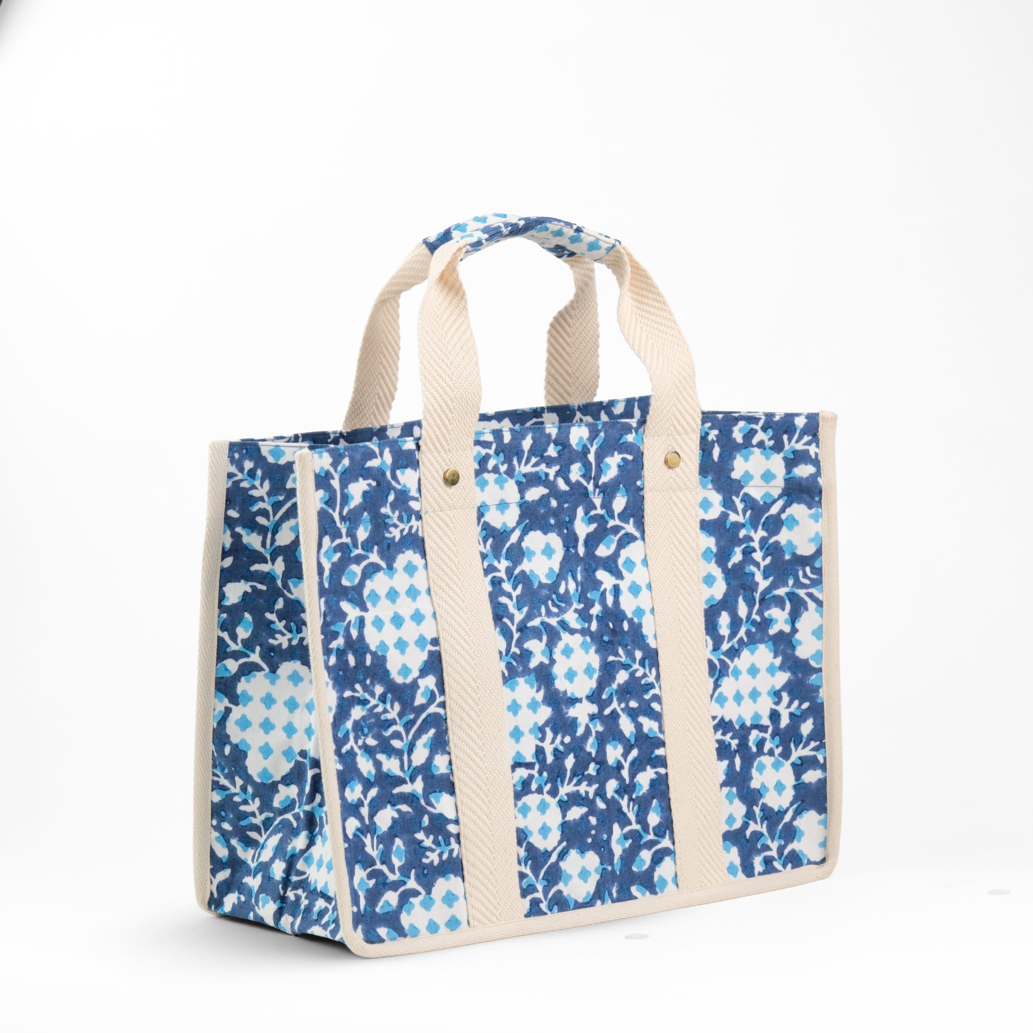 Botanical Bliss Blue - Square Tote