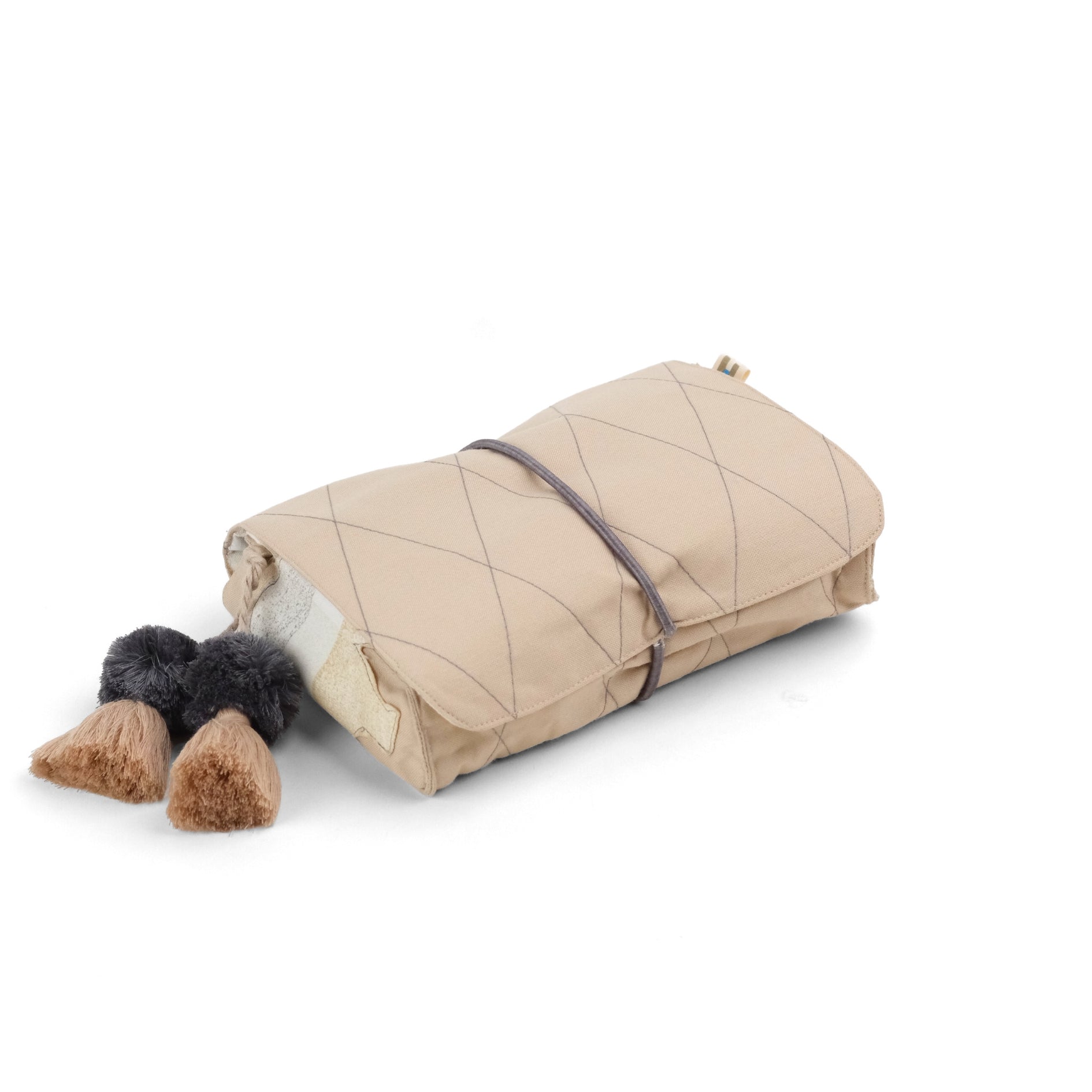 Gond Folk Bear - Beige Cable Pouch
