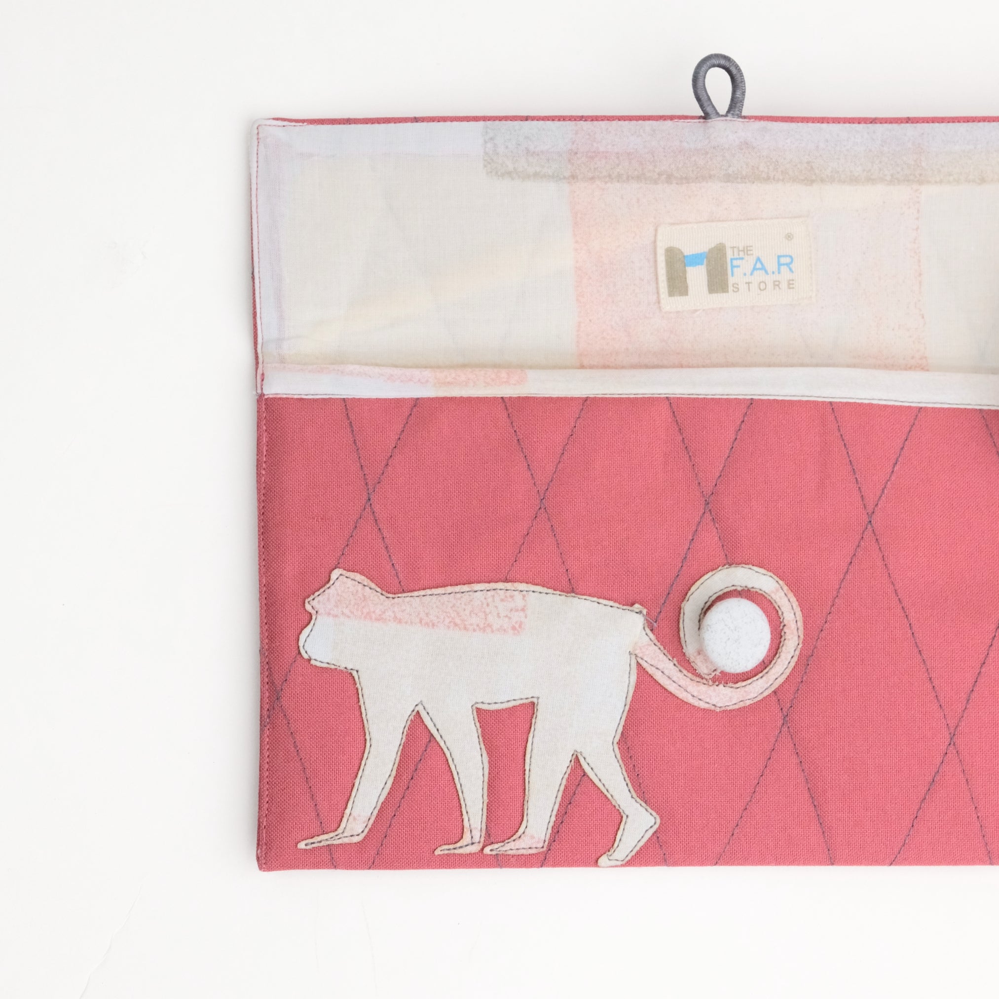Gond Folk Monkey - Pink Pencil Pouch