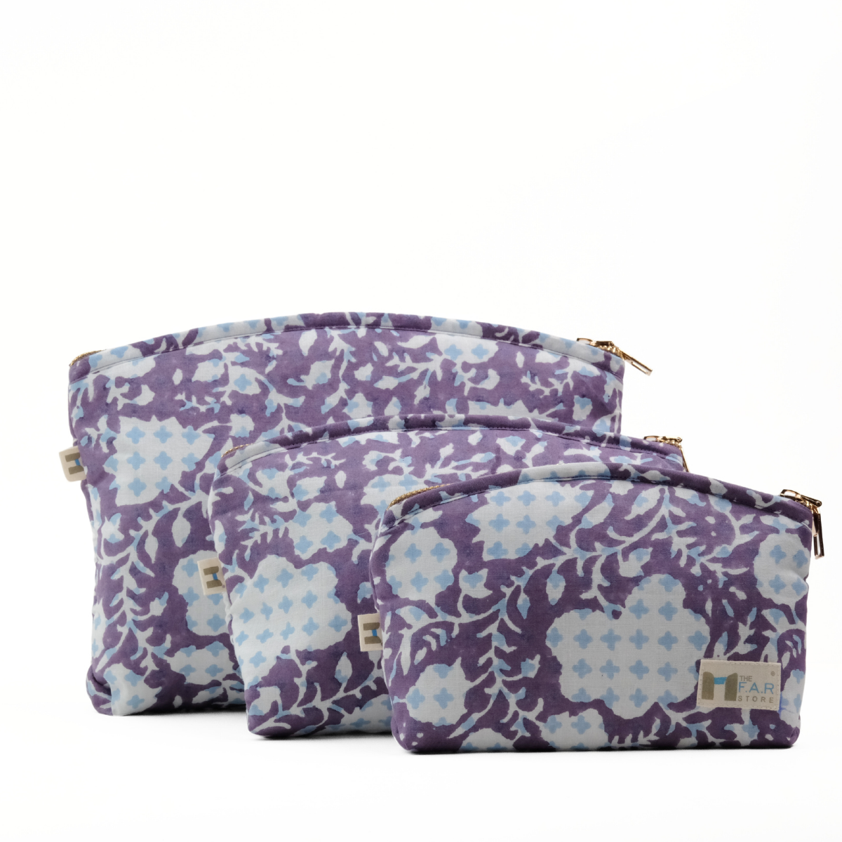 Set of 3 - Botanical Bliss Purple Utility Pouch