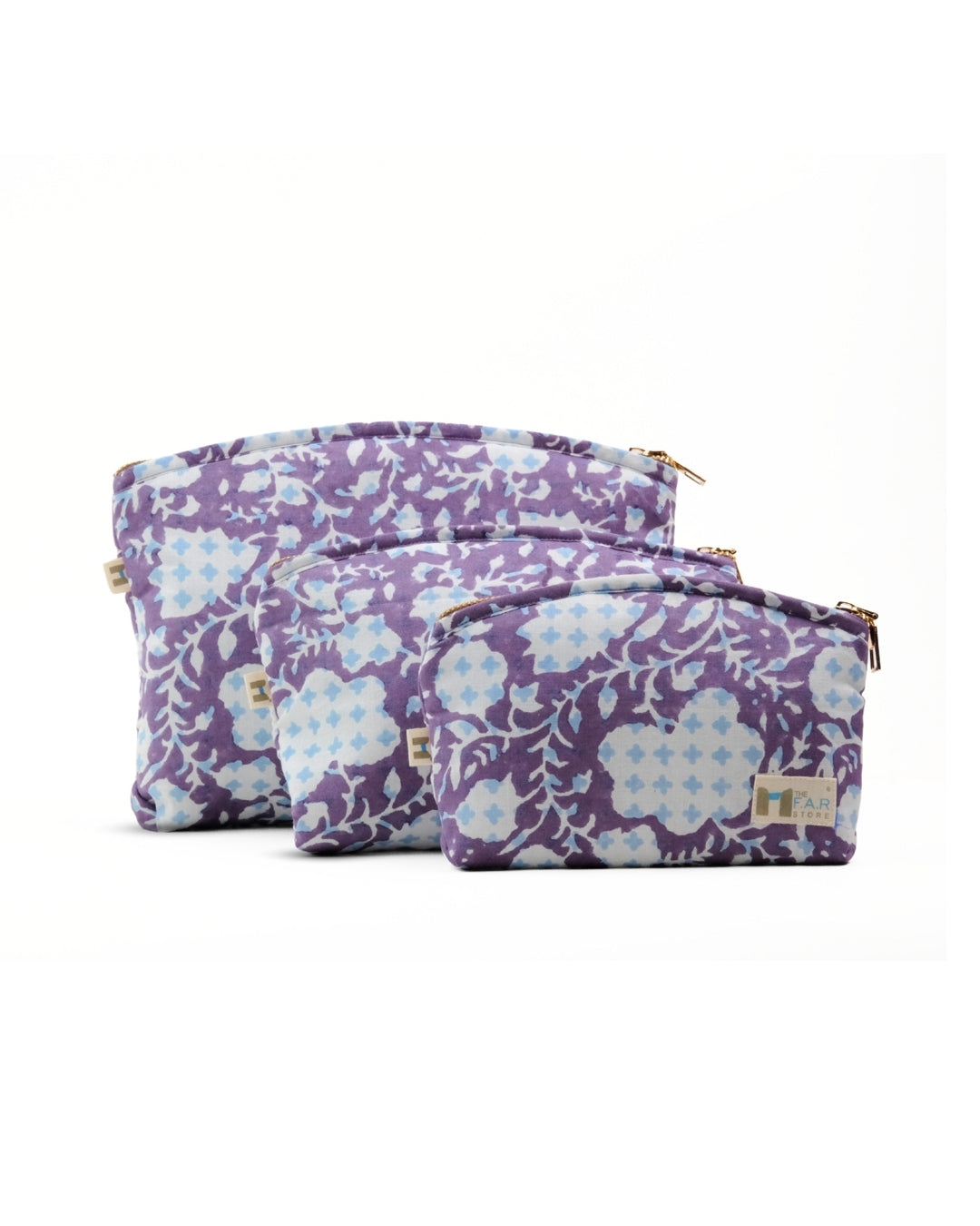 Set of 3 - Botanical Bliss Purple Utility Pouch