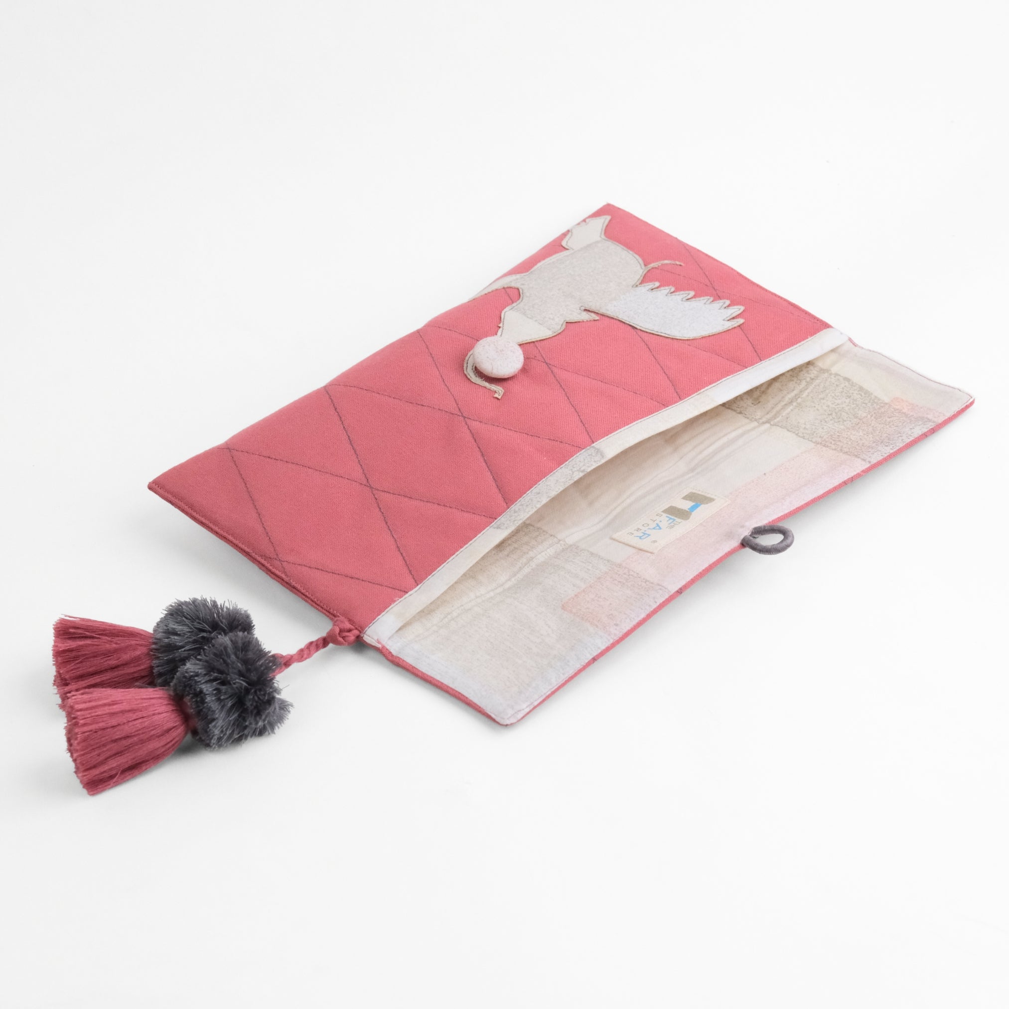 Gond Folk Elephant - Pink Pencil Pouch