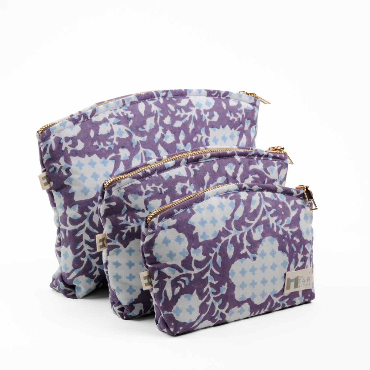 Set of 3 - Botanical Bliss Purple Utility Pouch