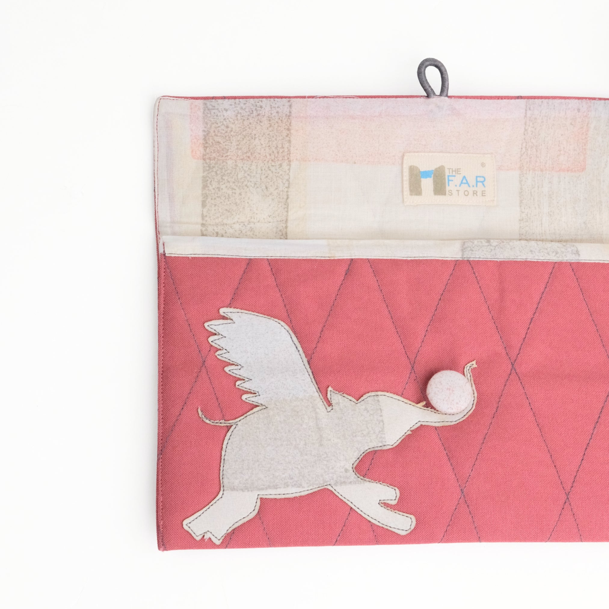 Gond Folk Elephant - Pink Pencil Pouch