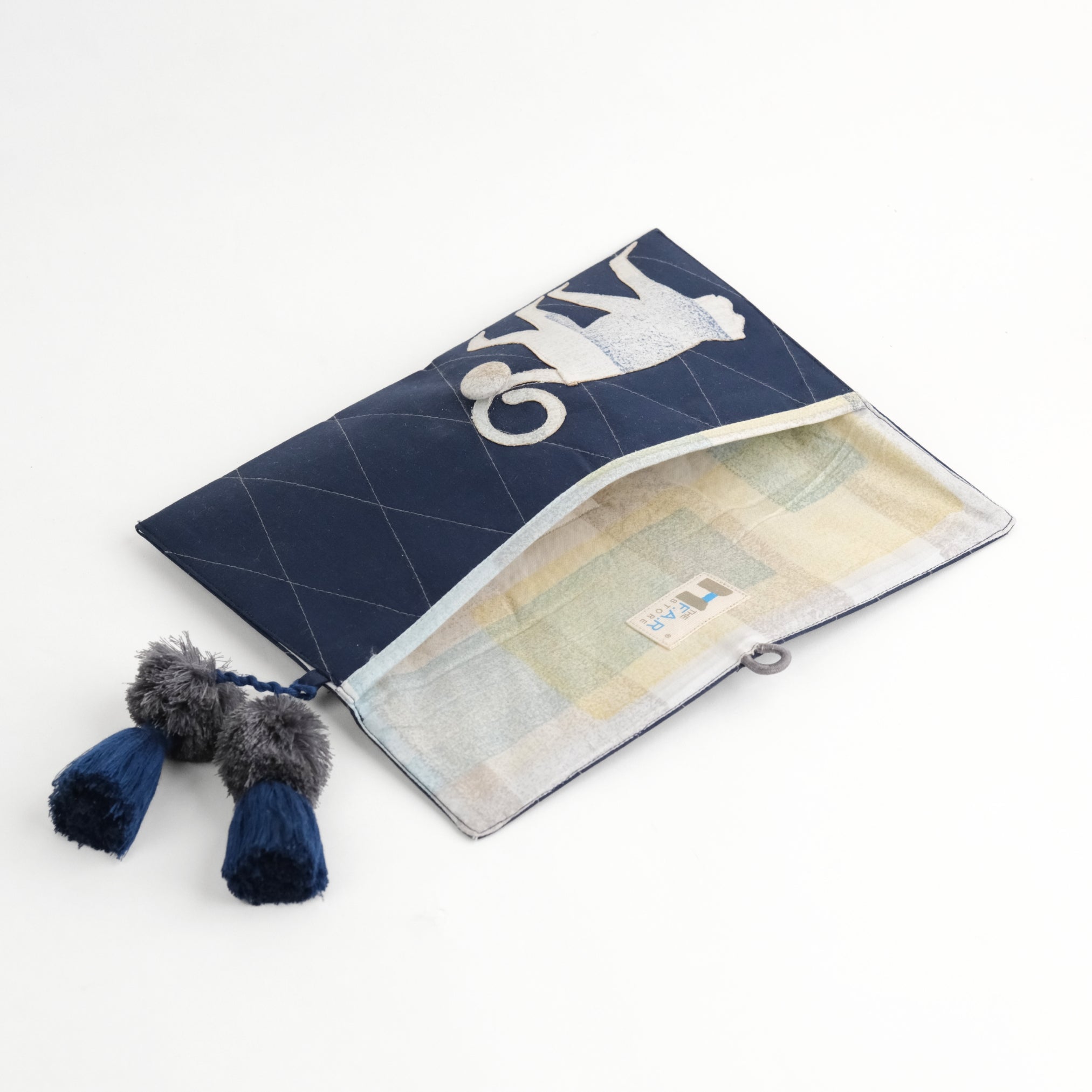 Gond Folk Monkey - Blue Pencil Pouch