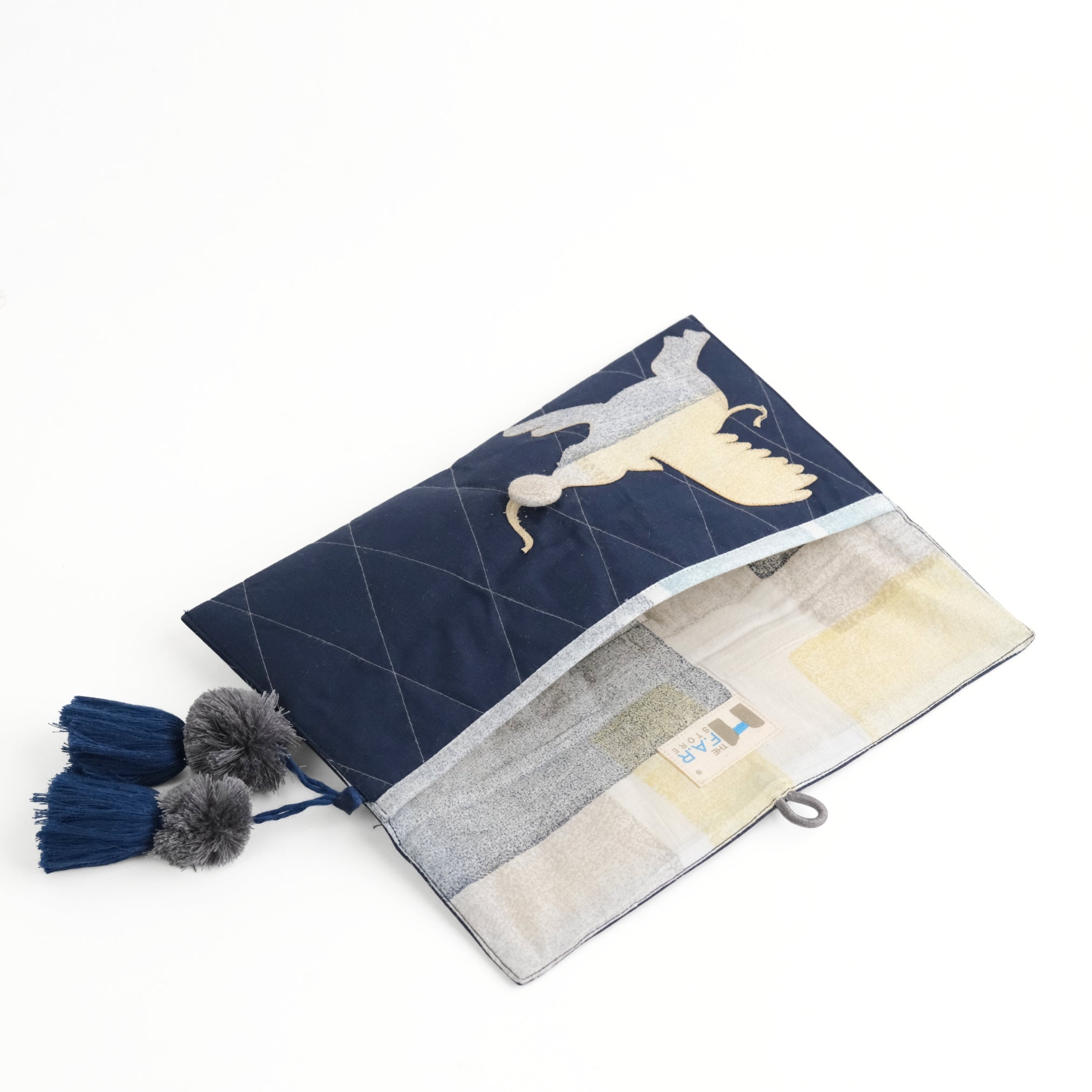 Gond Folk Elephant - Blue Pencil Pouch