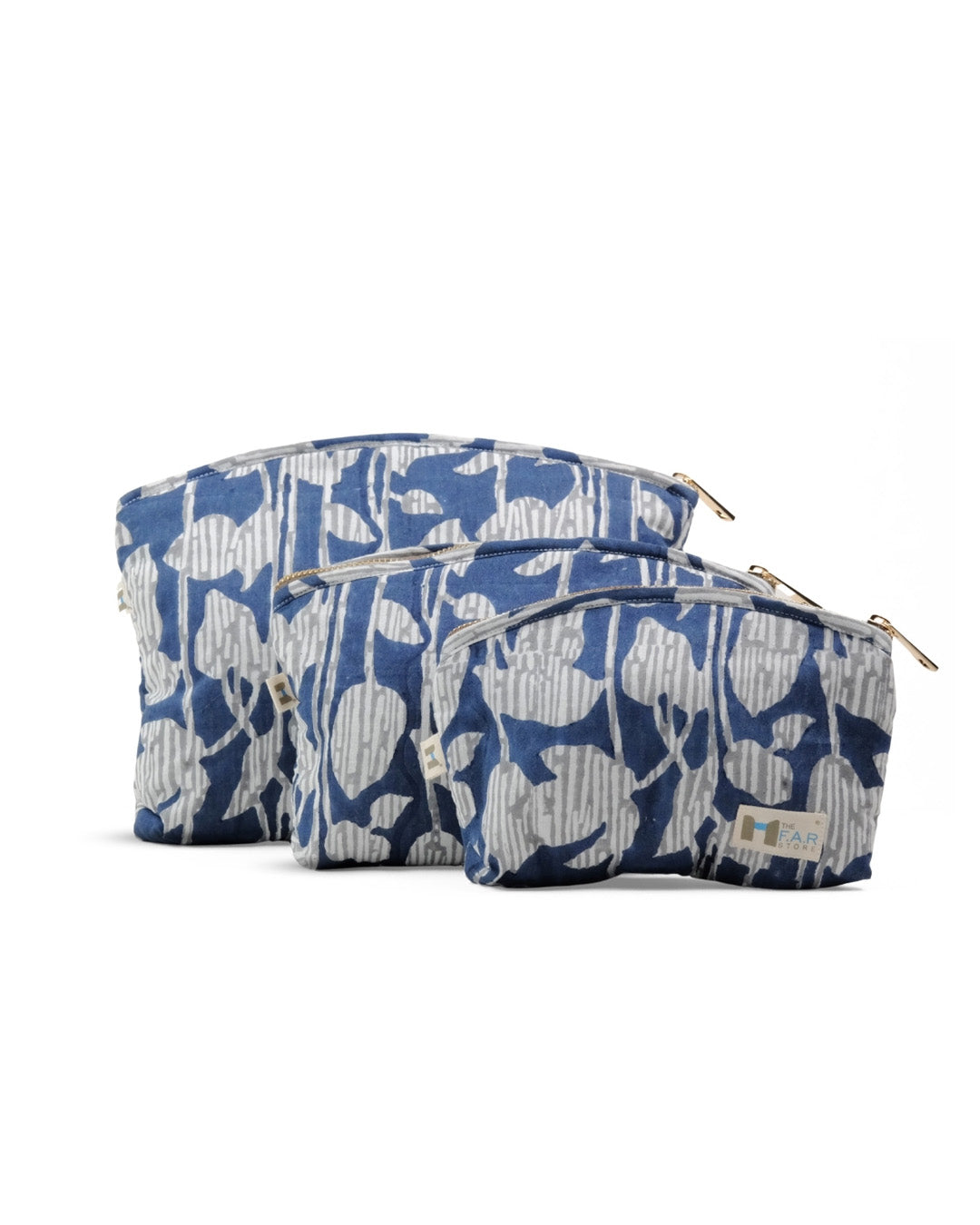 Set of 3 - Nature's Canvas Blue Utility Pouch