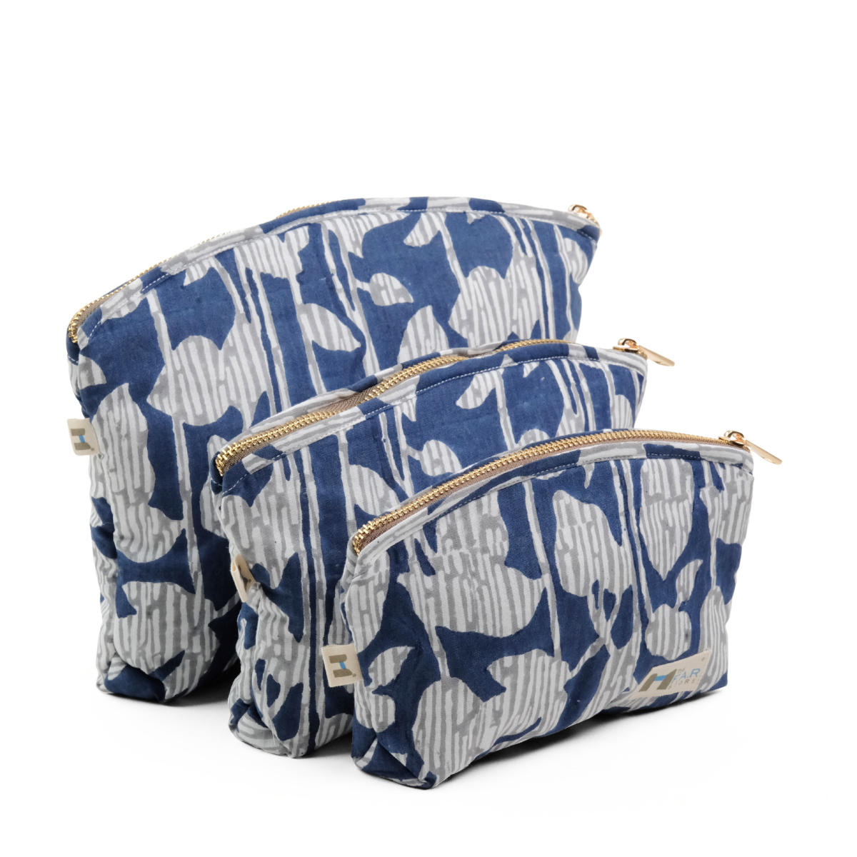 Set of 3 - Nature's Canvas Blue Utility Pouch