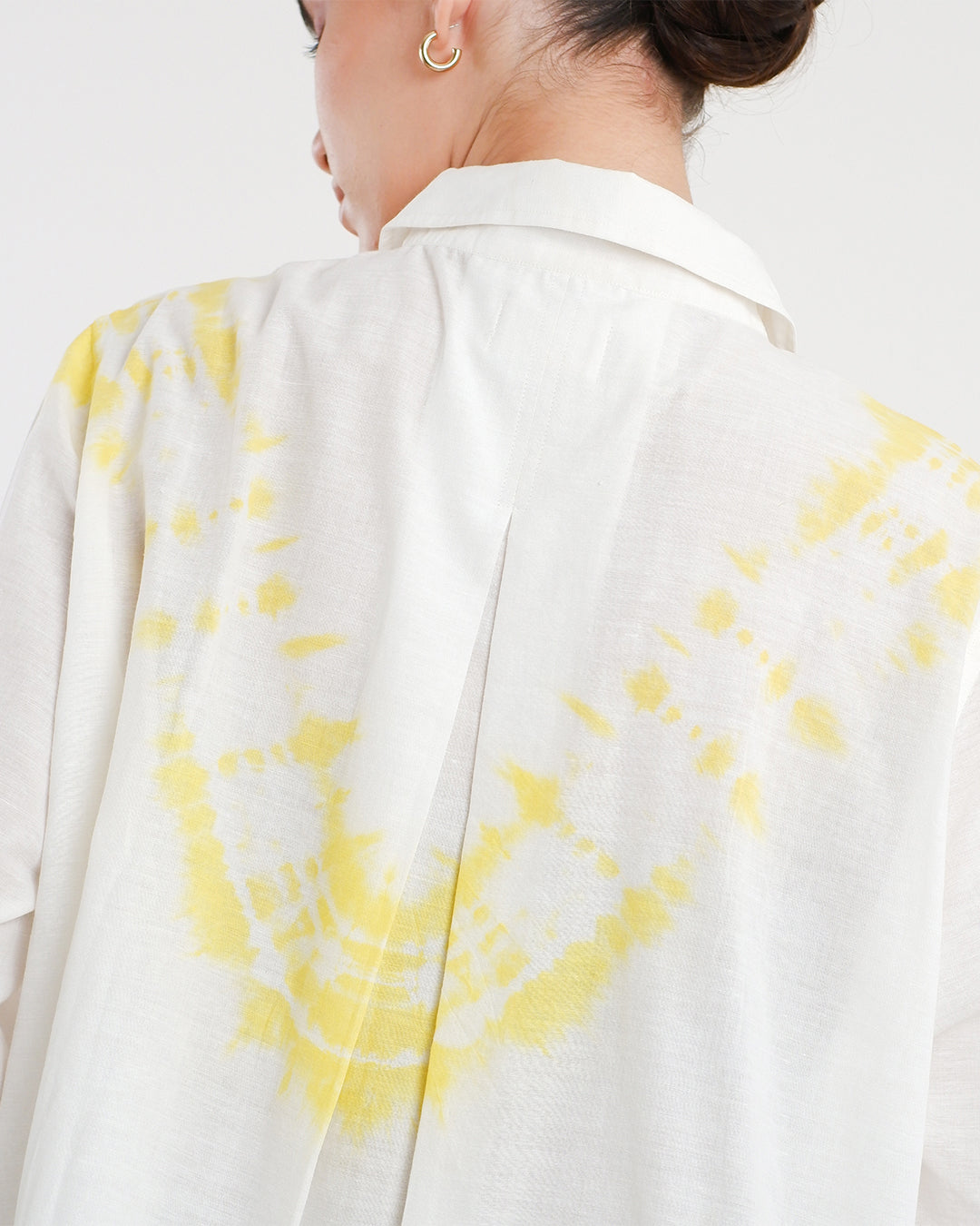 Sunflower Yellow Tie & Dye Handloom Cotton Shirt