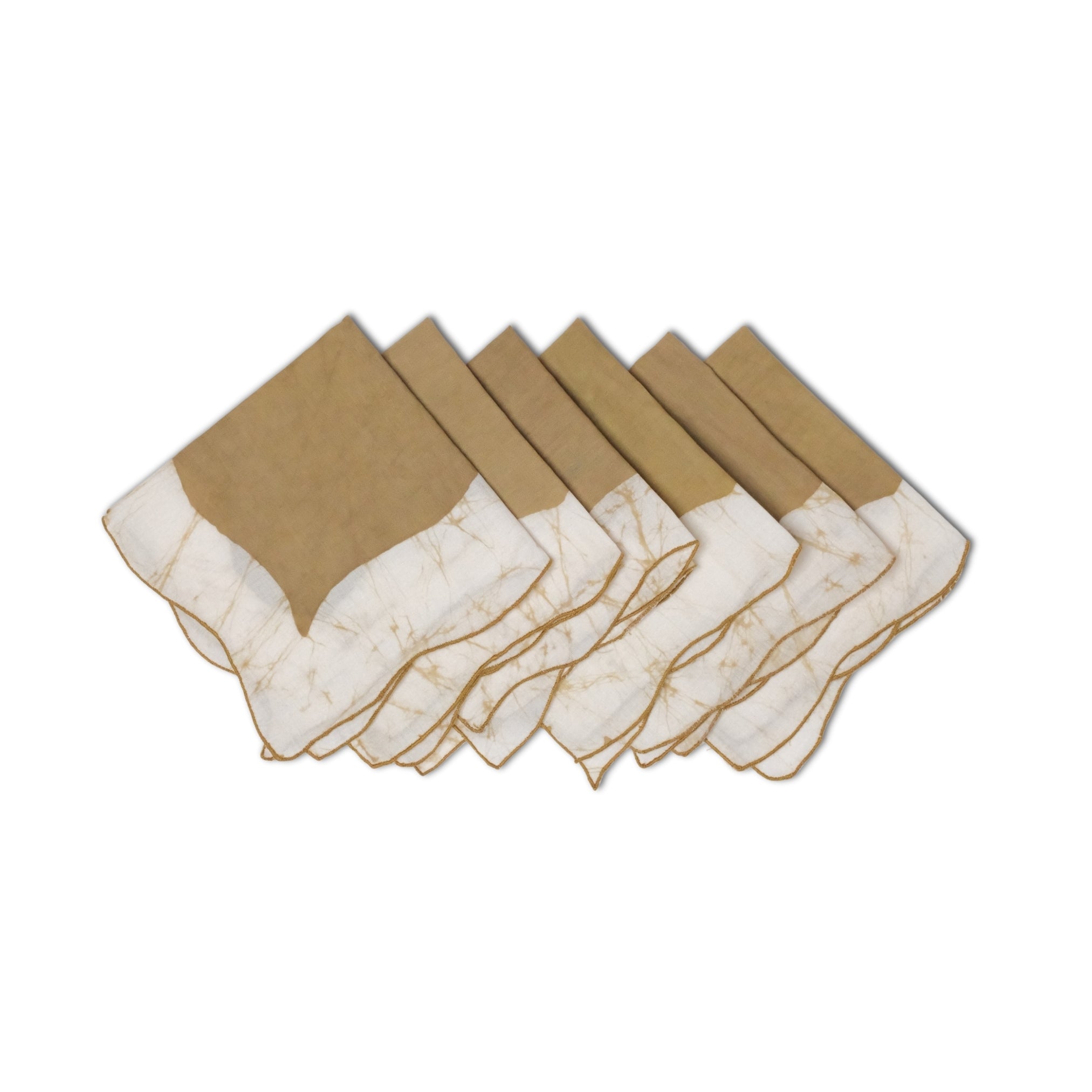 Set of 6 - Waves Khakee Cocktail Napkins