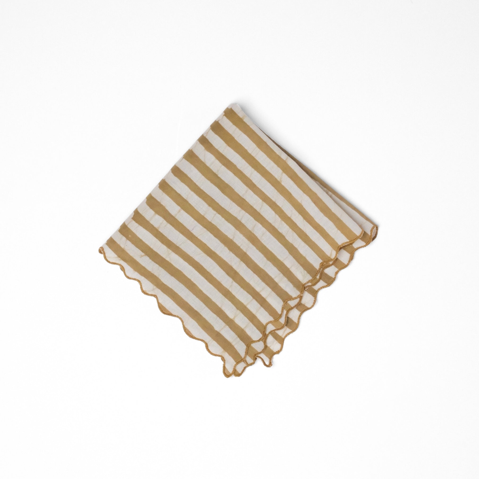 Set of 6 - Stripes Khakee Cocktail Napkins